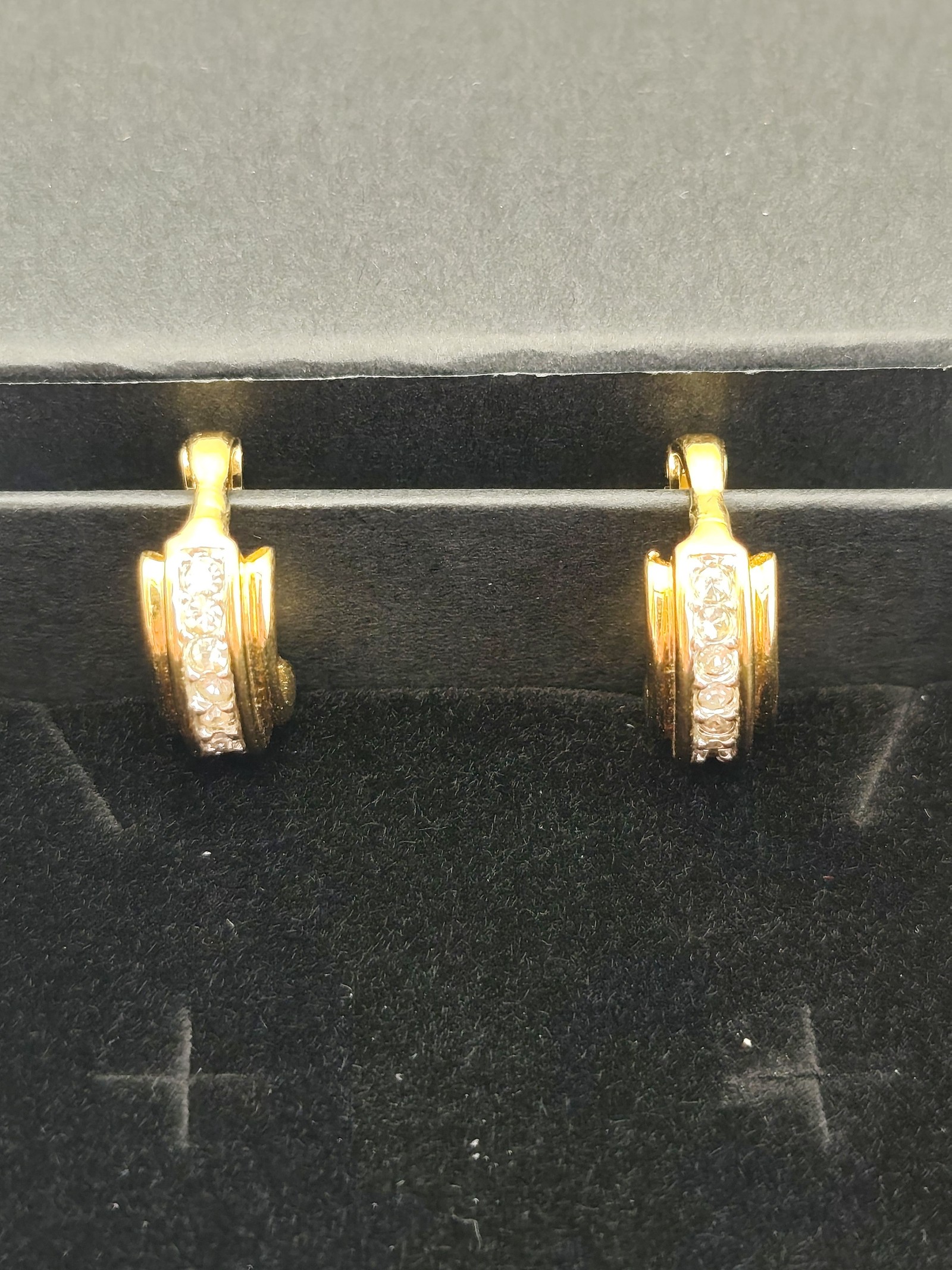 Nina Ricci Gold Tone & Rhinestone Clip On Earrings Other image 2