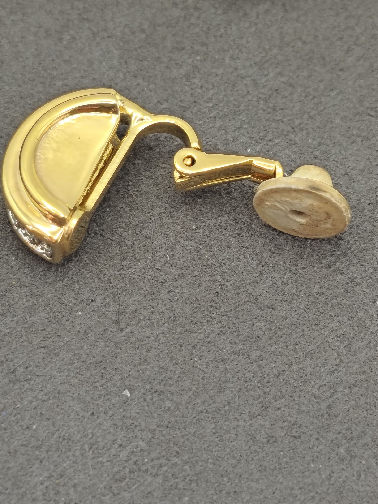 Nina Ricci Gold Tone & Rhinestone Clip On Earrings Other image 4