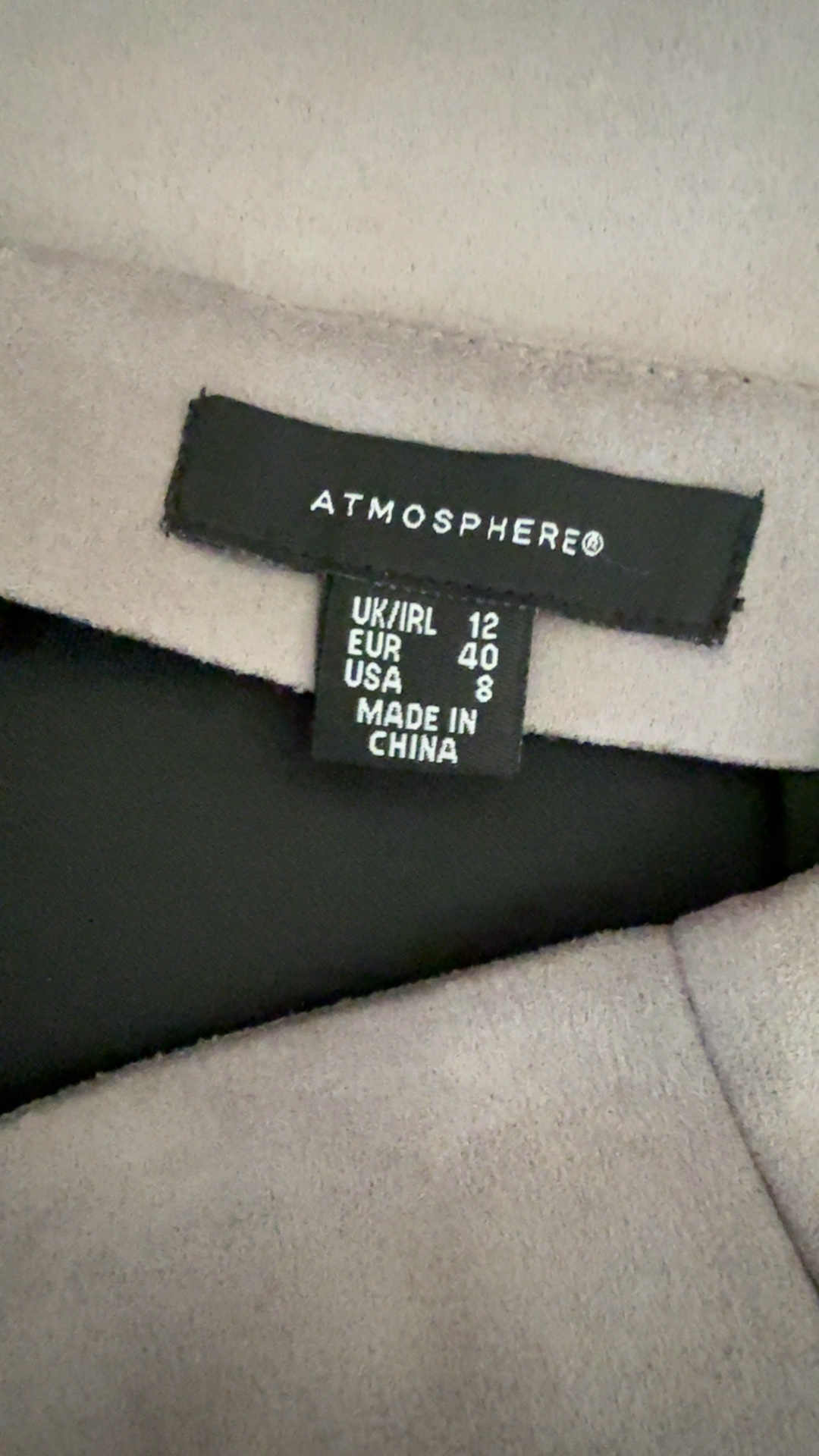 Atmosphere Grey Suede Mini Skirt UK 12 Pocket Detail Stylish Autumn Winter image 2