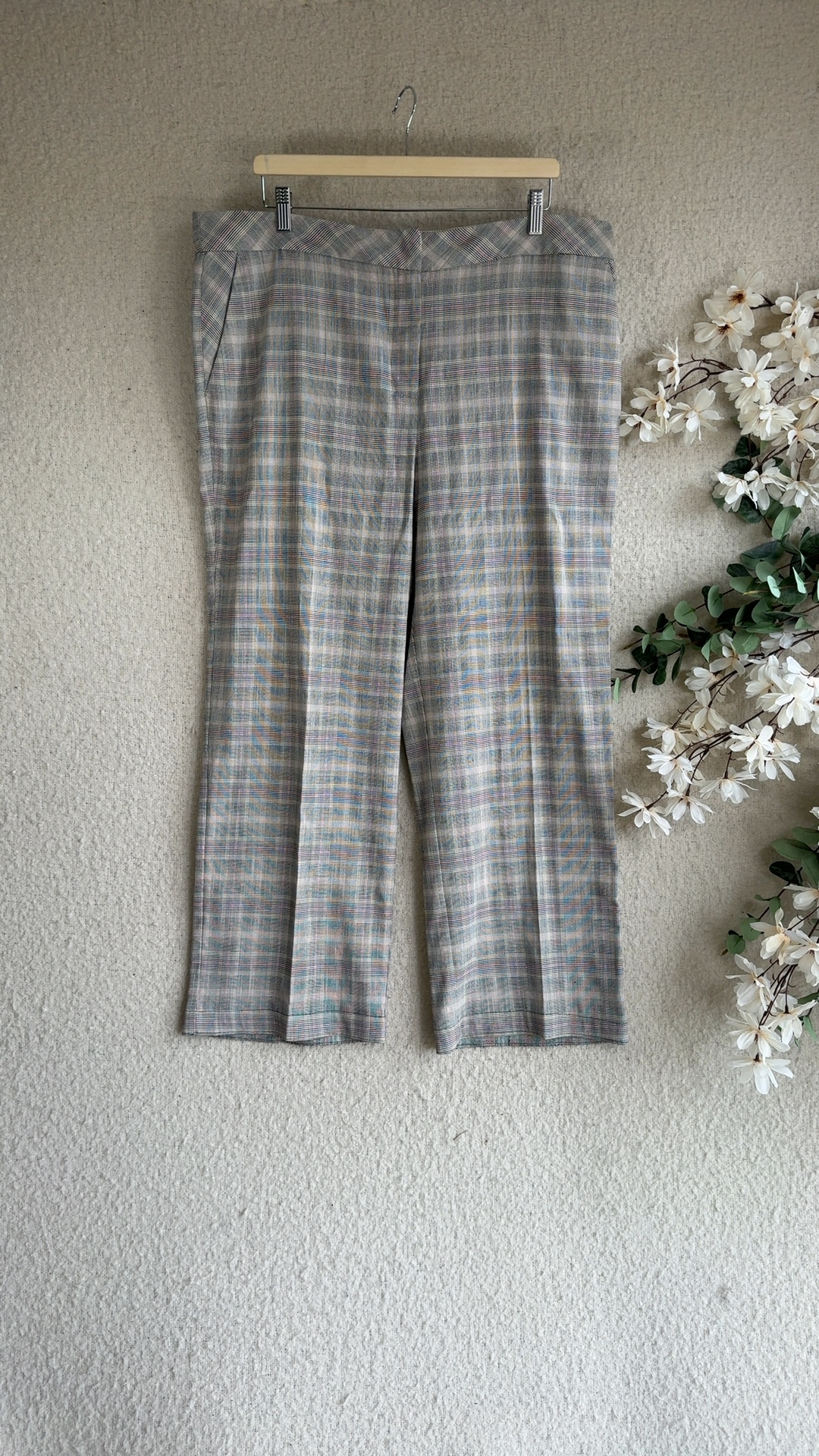 Next Emma Willis Grey Plaid Trousers UK 18 Relaxed Fit Smart Wear image 6