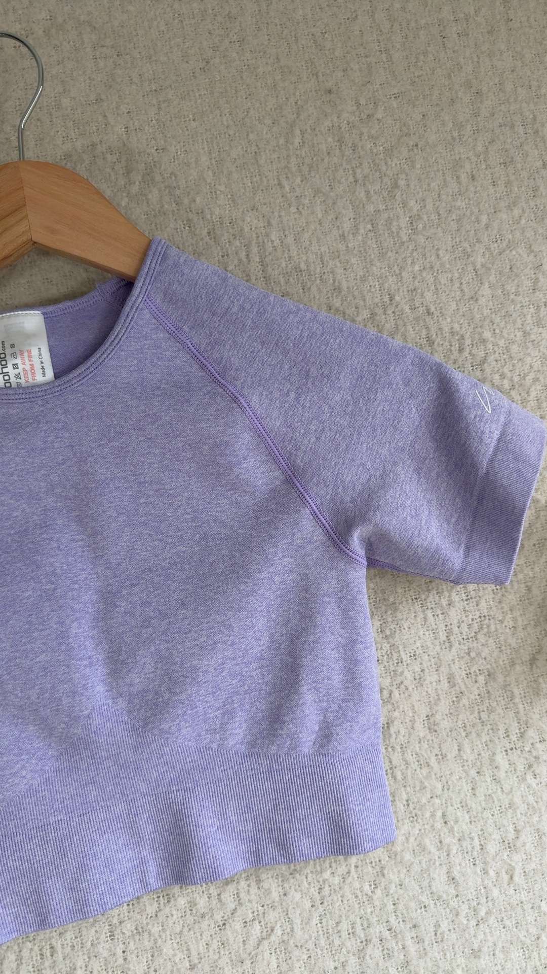 Boohoo Lilac Purple Crop Sweatshirt Medium Soft Knit Casual Top UK M image 2
