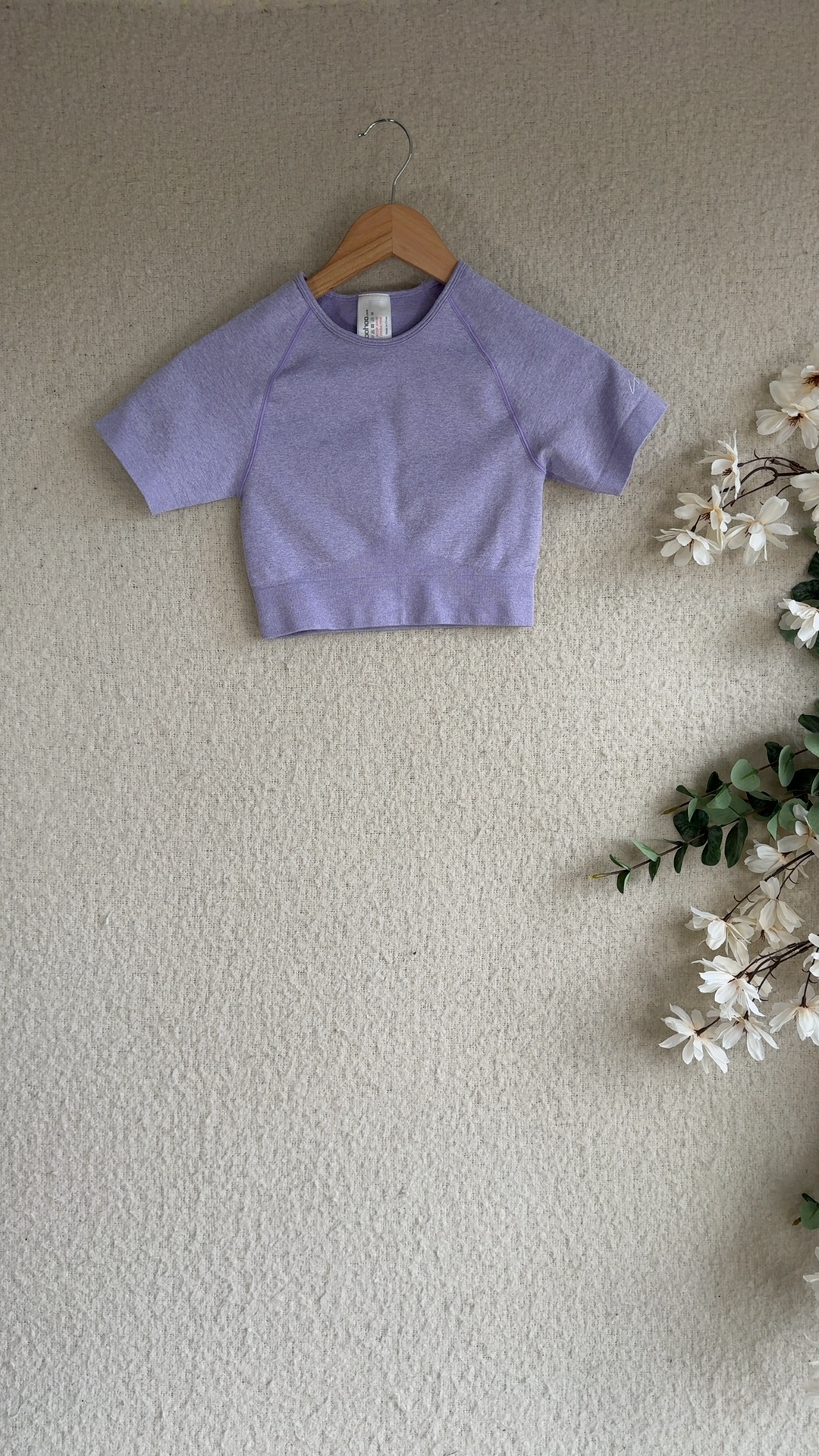 Boohoo Lilac Purple Crop Sweatshirt Medium Soft Knit Casual Top UK M