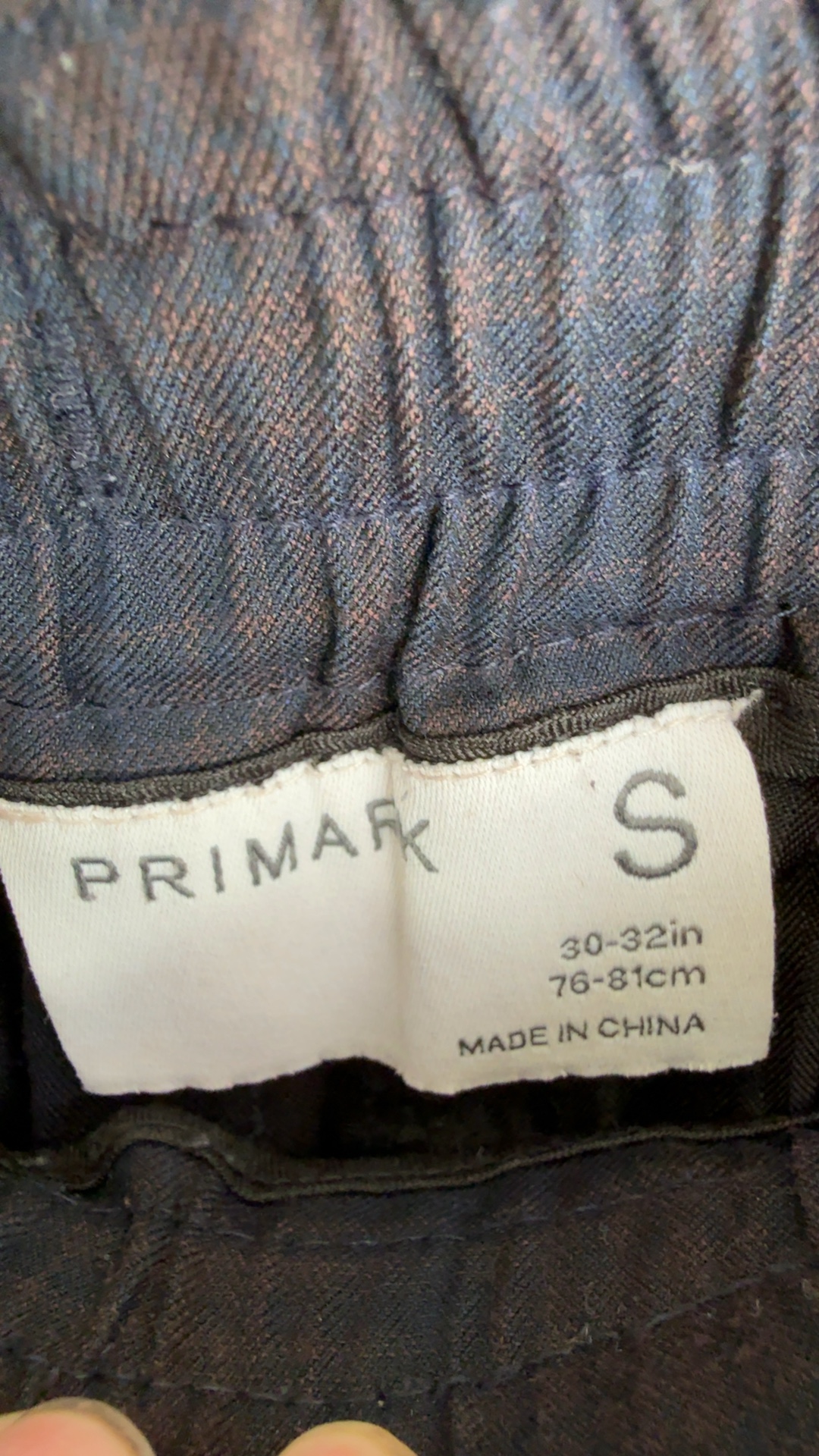 Primark Navy & Brown Checked Tapered Waistband Trousers Small UK 10 image 3