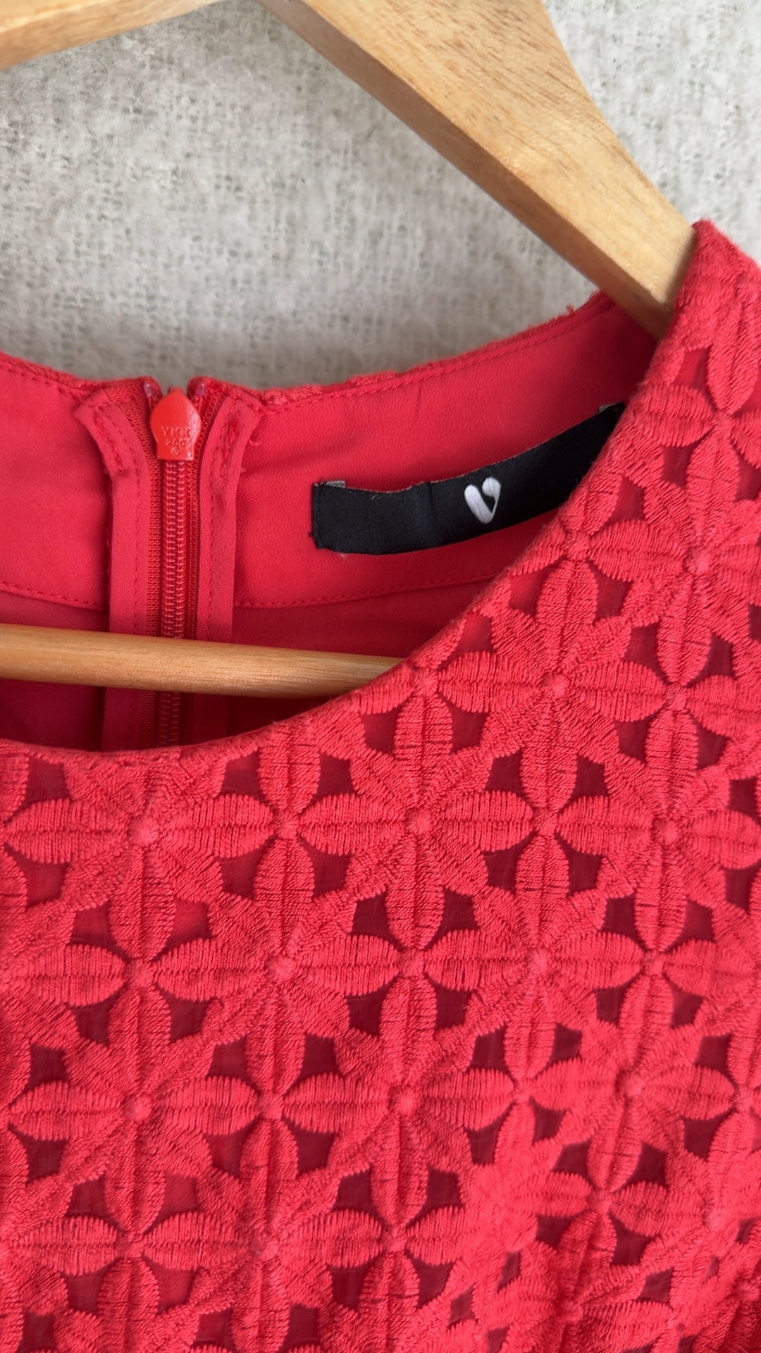 Very Red Floral Lace Short Sleeve Peplum Top UK 8 Stylish Occasion Wear image 5