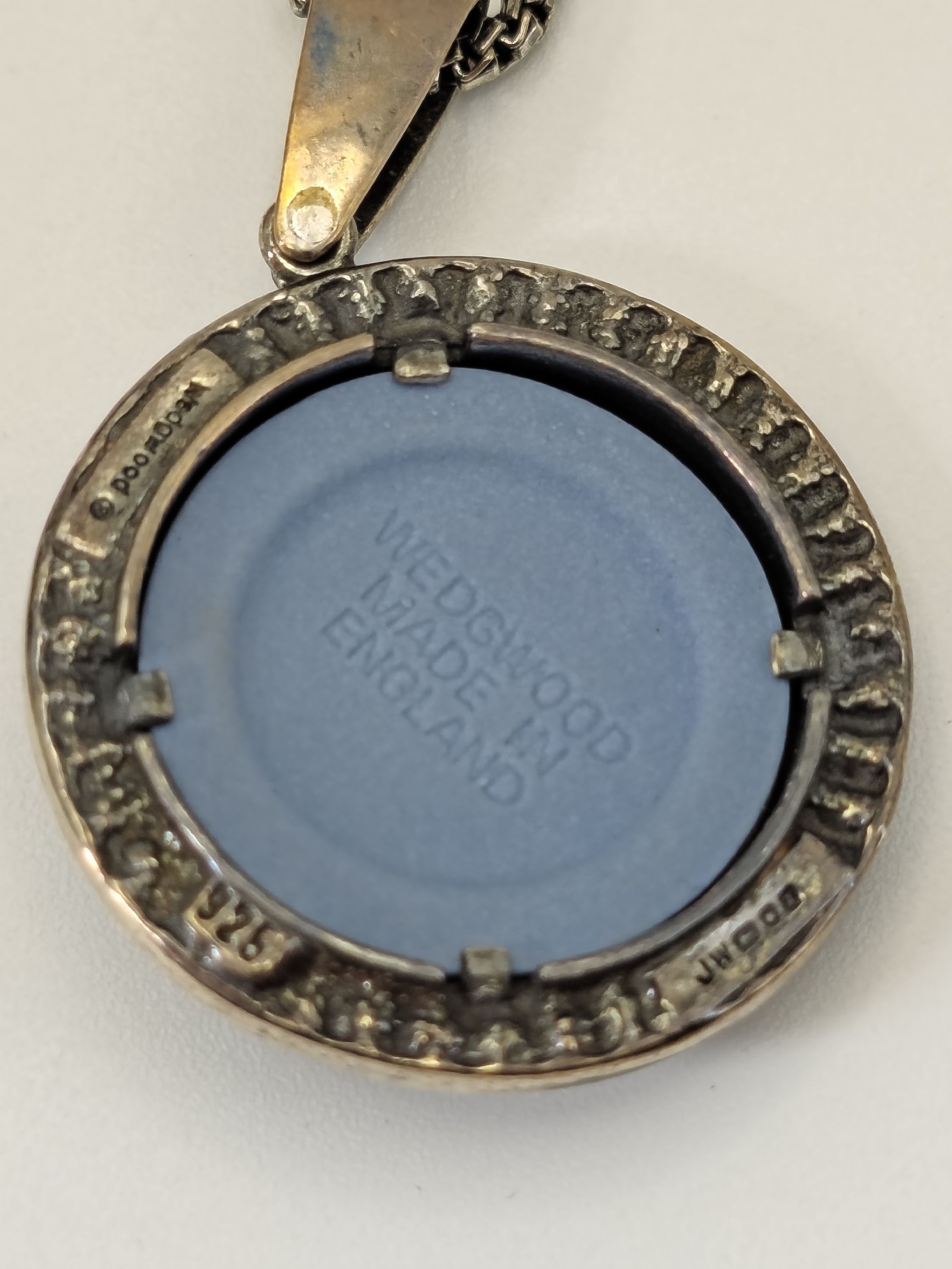 Wedgwood Blue & White Cameo Pendant Necklace with Rhinestones Other image 7