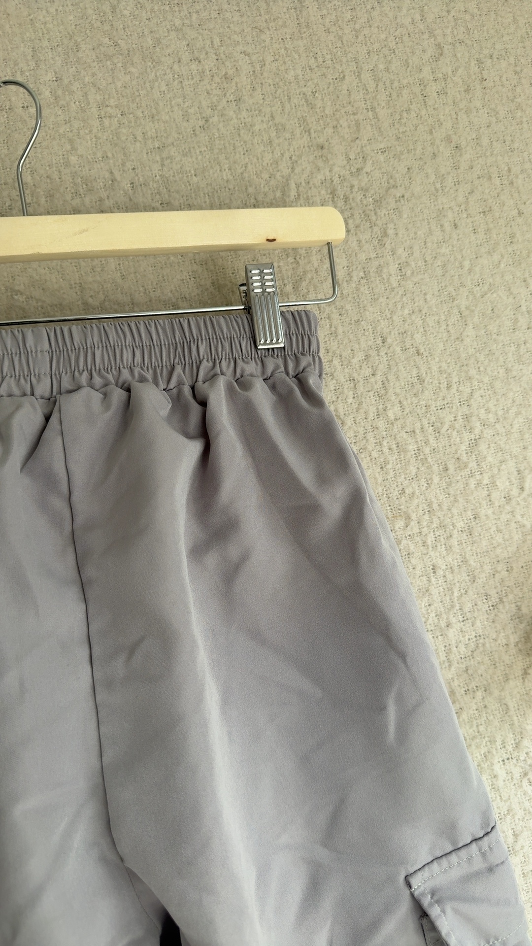 Shein Grey Cargo Trousers Elastic Waist UK 8 Casual Everyday Style image 3