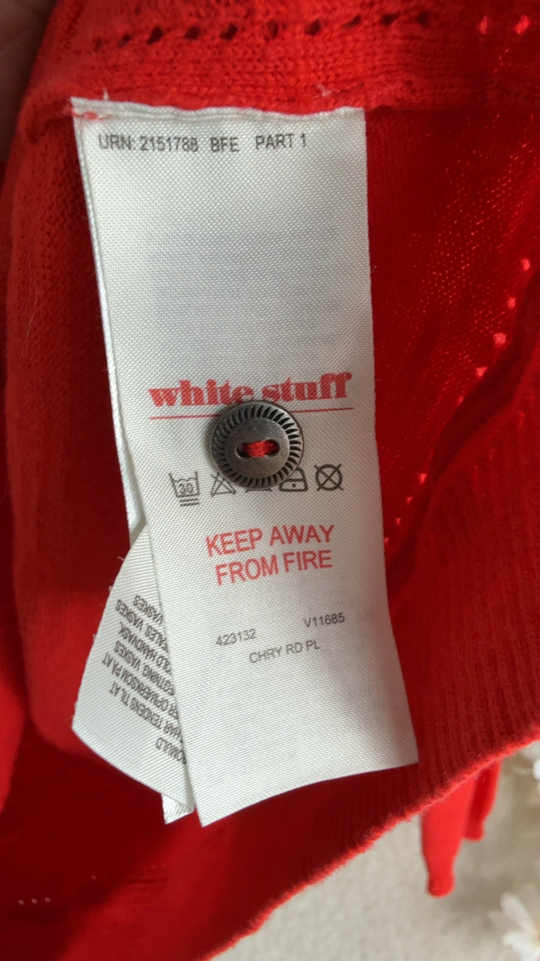 White Stuff Cherry Red Cotton Sweater UK 16 Stylish Knitwear image 3
