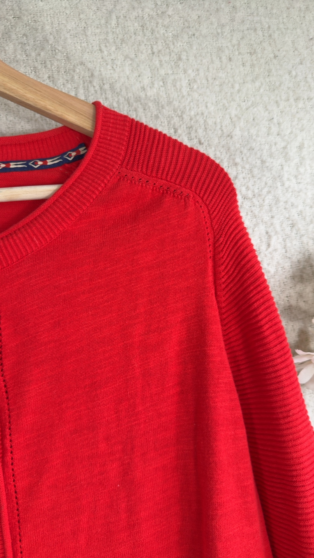 White Stuff Cherry Red Cotton Sweater UK 16 Stylish Knitwear image 5