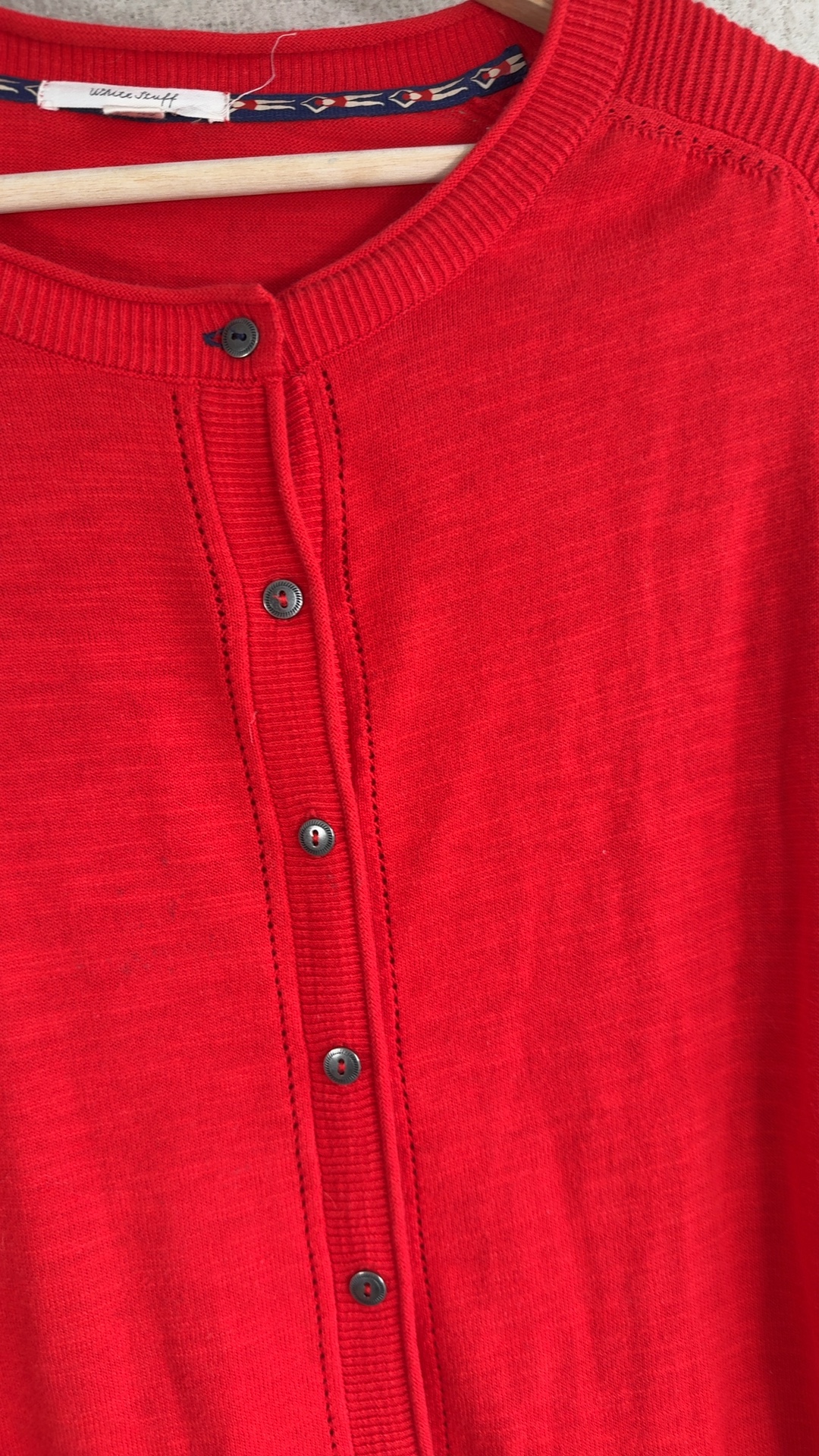 White Stuff Cherry Red Cotton Sweater UK 16 Stylish Knitwear image 6