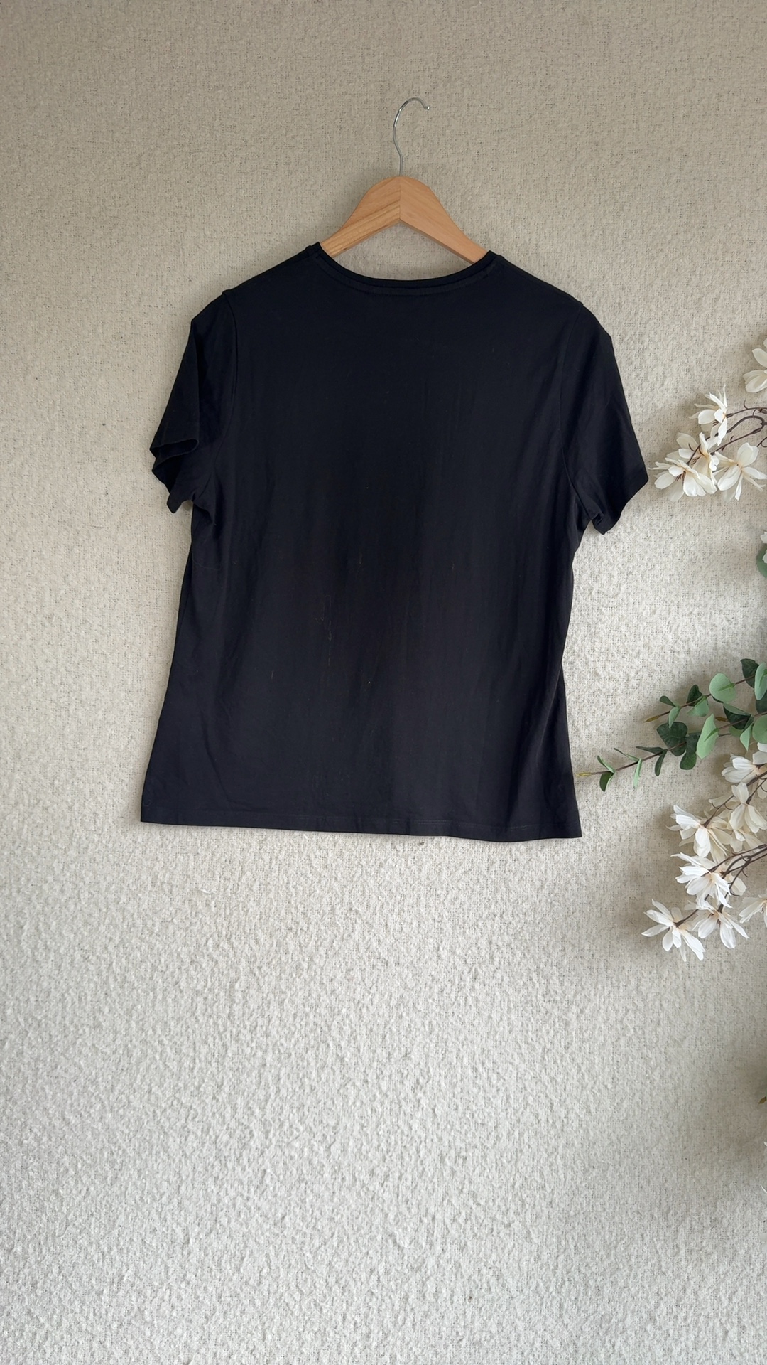 Peacocks Black Sequin Lip T-Shirt UK 14 Cotton Casual Stylish image 4