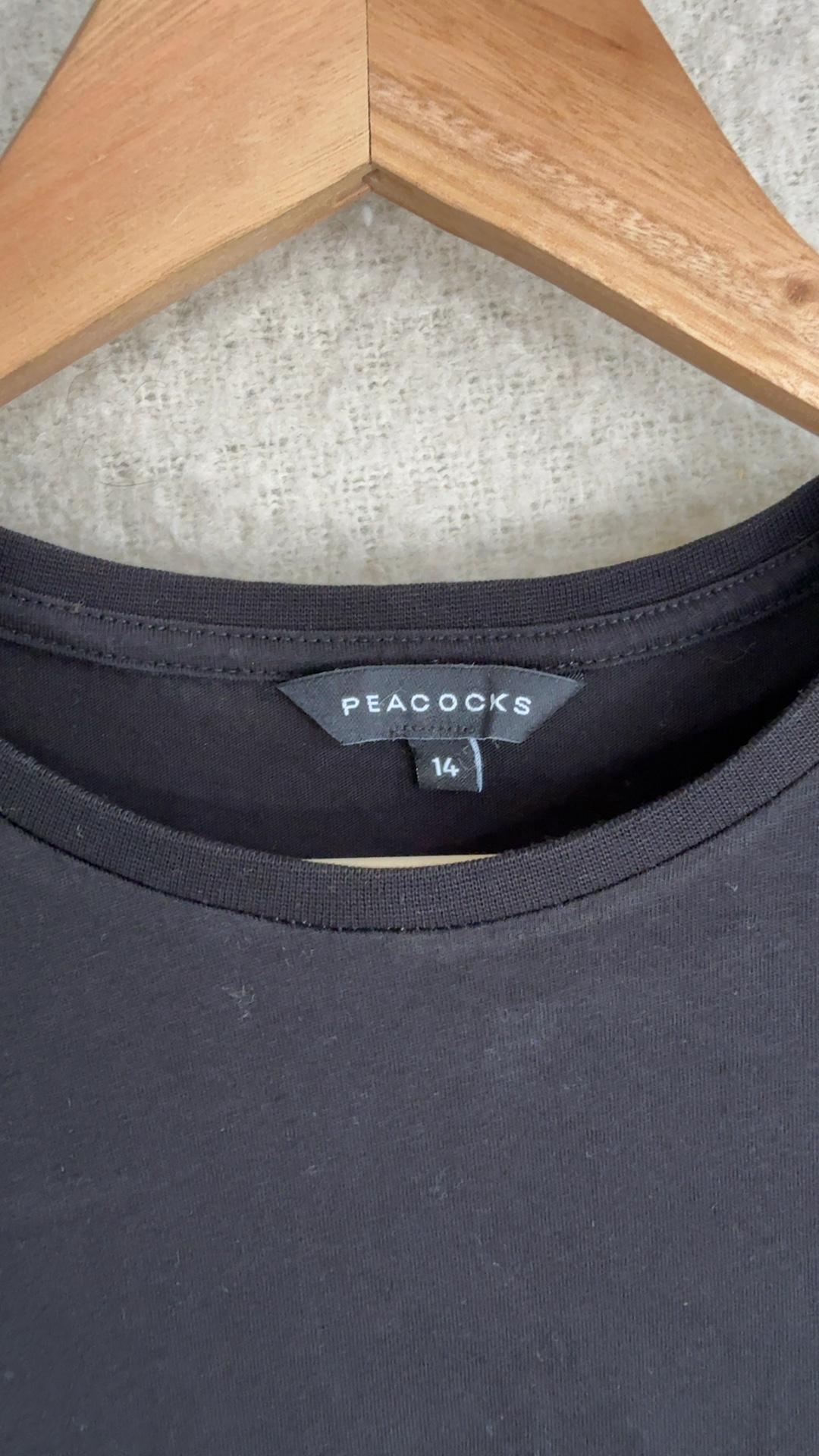 Peacocks Black Sequin Lip T-Shirt UK 14 Cotton Casual Stylish image 2