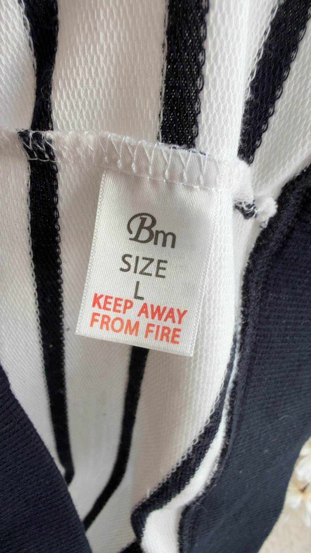 Bm Casual Black & White Striped Hooded Short Sleeve Sweater Large UK L image 6