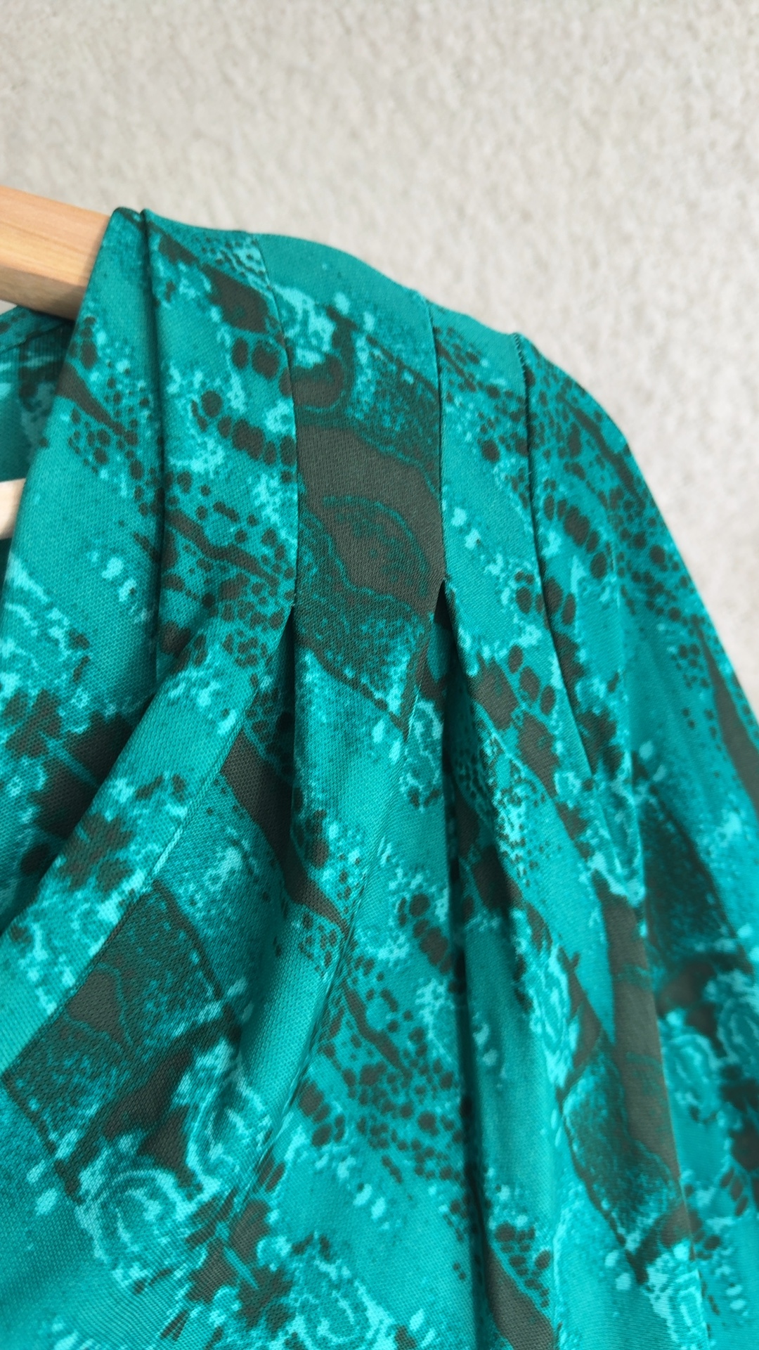 Allegra by Alexandra Teal Green & Dark Green Printed Long Sleeve Top UK 10 image 3