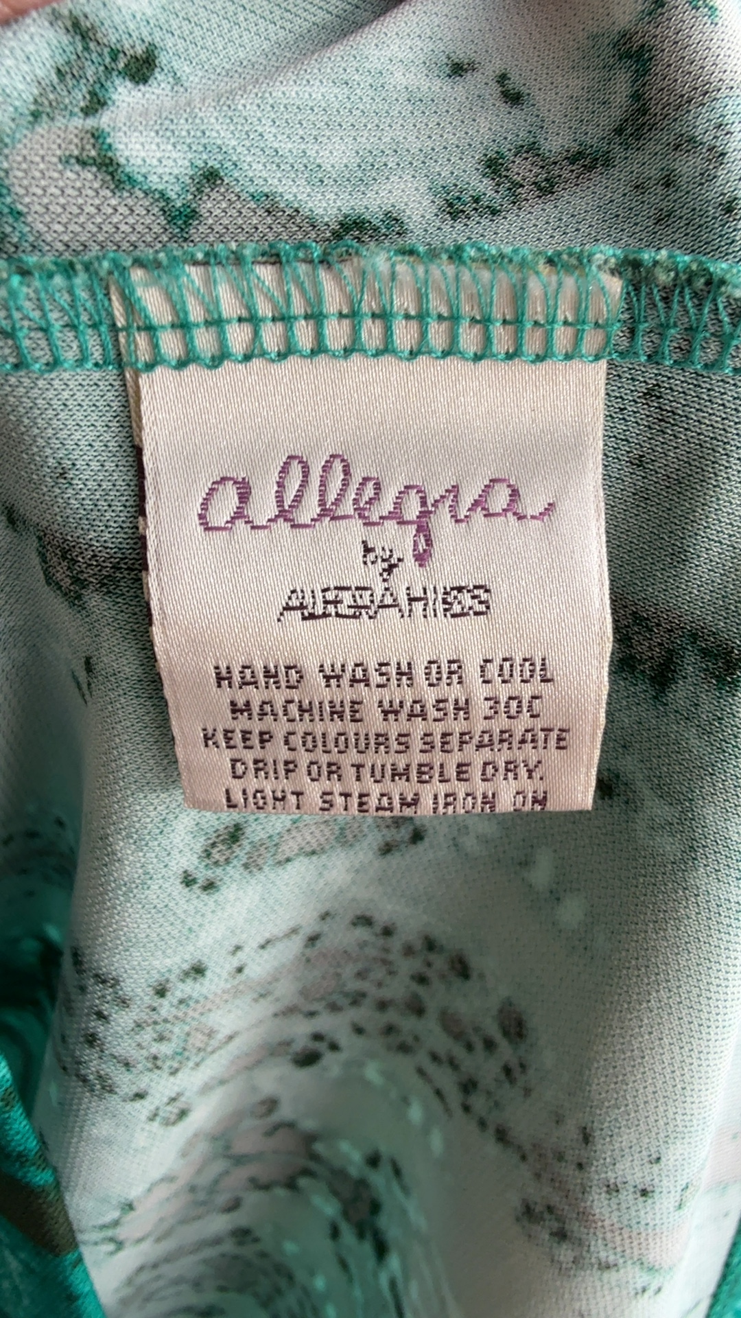 Allegra by Alexandra Teal Green & Dark Green Printed Long Sleeve Top UK 10 image 6