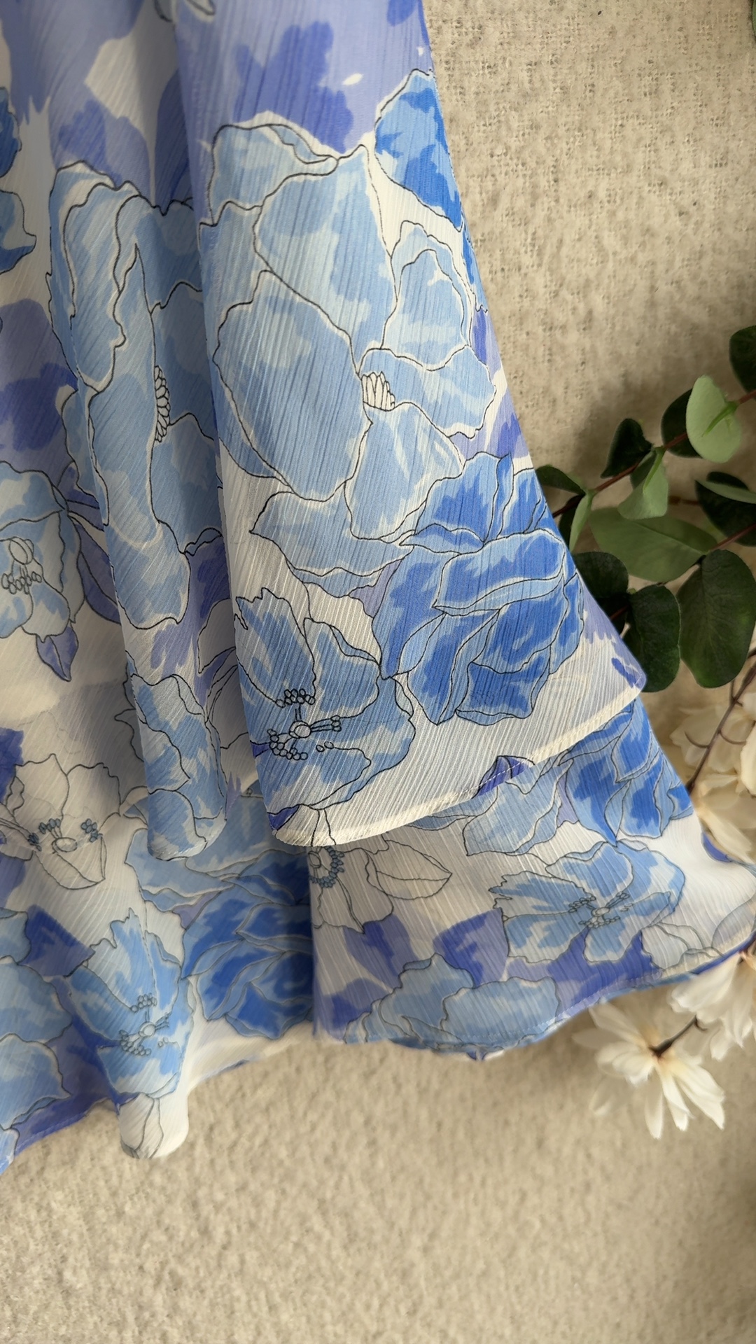Jacques Vert Blue Floral Midi Skirt UK 14 Elegant Feminine Lightweight image 2