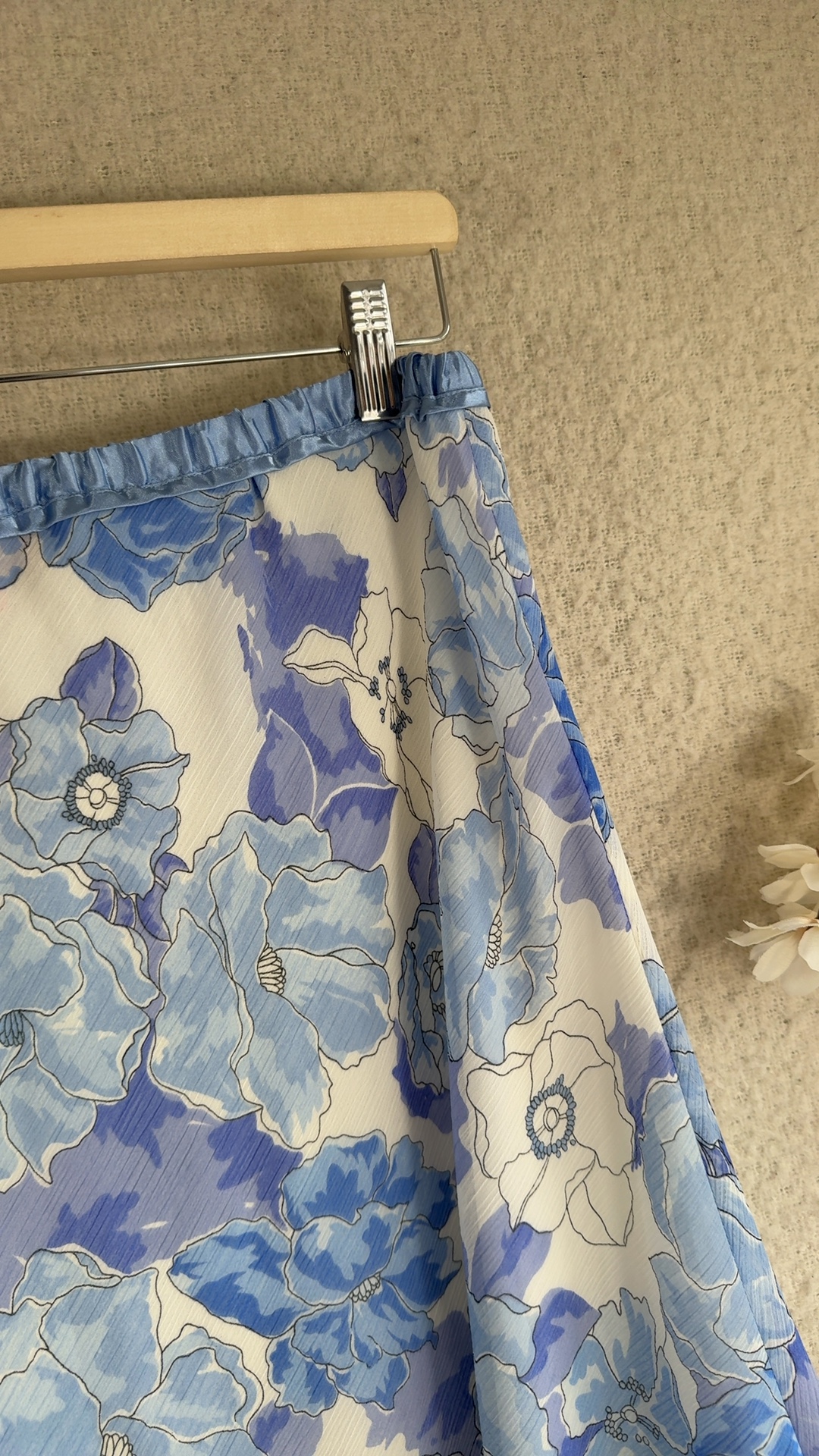 Jacques Vert Blue Floral Midi Skirt UK 14 Elegant Feminine Lightweight image 4