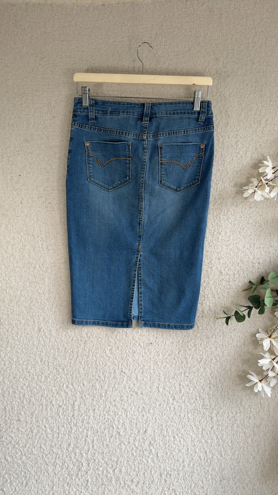Next Denim Blue Denim Pencil Skirt UK 8 Classic Casual Everyday image 4