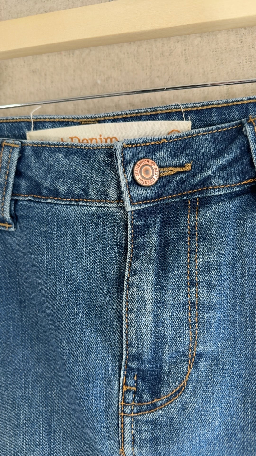 Next Denim Blue Denim Pencil Skirt UK 8 Classic Casual Everyday image 3
