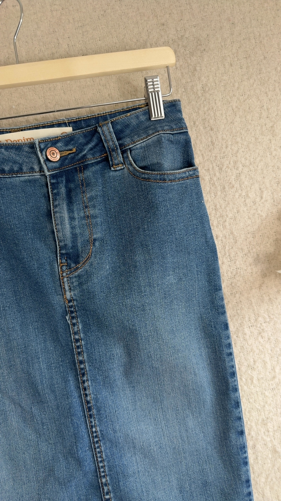 Next Denim Blue Denim Pencil Skirt UK 8 Classic Casual Everyday image 6