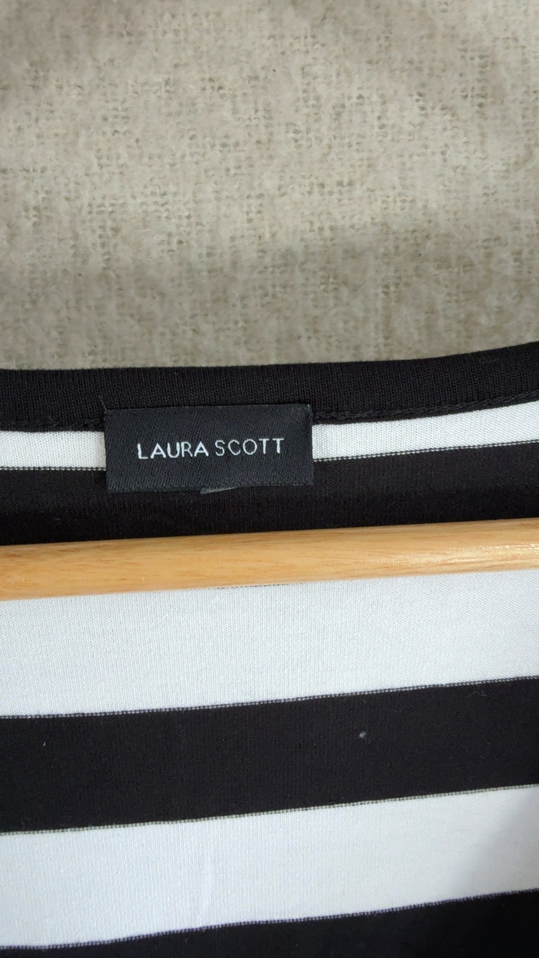 Laura Scott Black & White Striped T Shirt UK 10 Casual Summer Style image 4