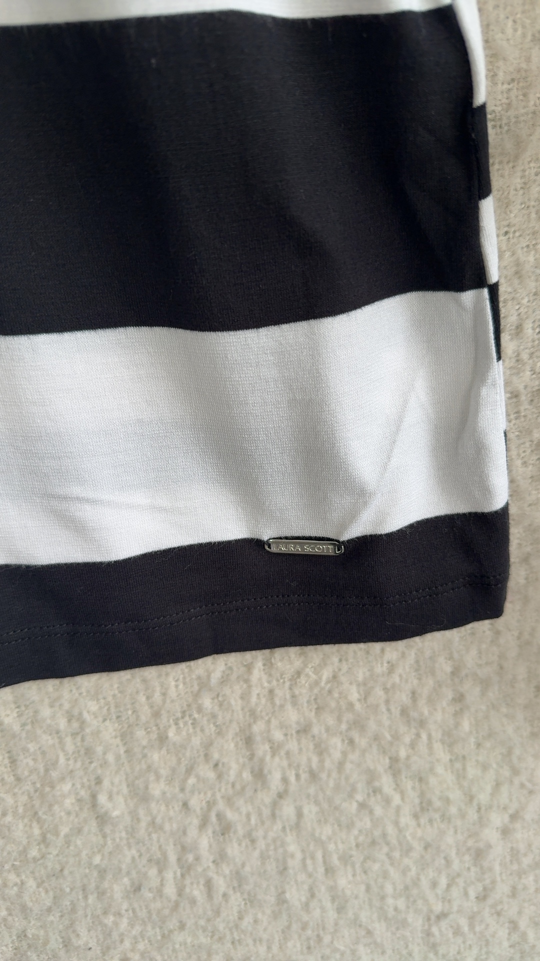 Laura Scott Black & White Striped T Shirt UK 10 Casual Summer Style image 5