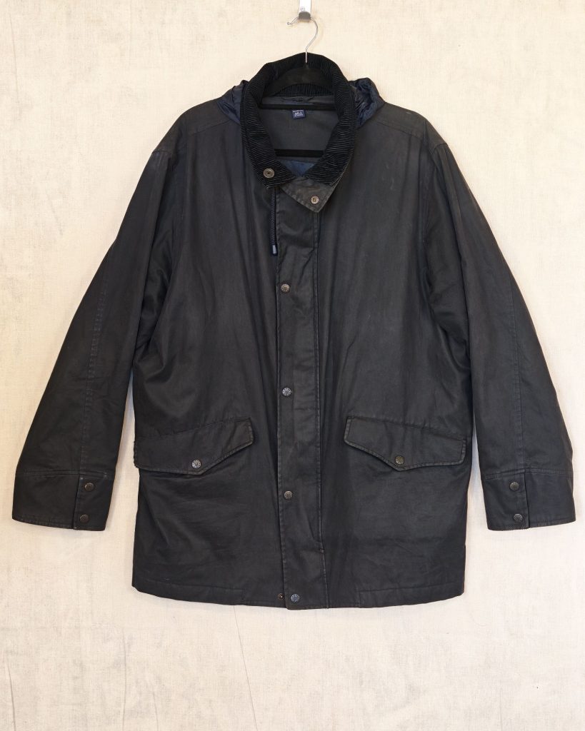 GANT Black Waxed Cotton Parka Medium Hooded Waterproof Jacket