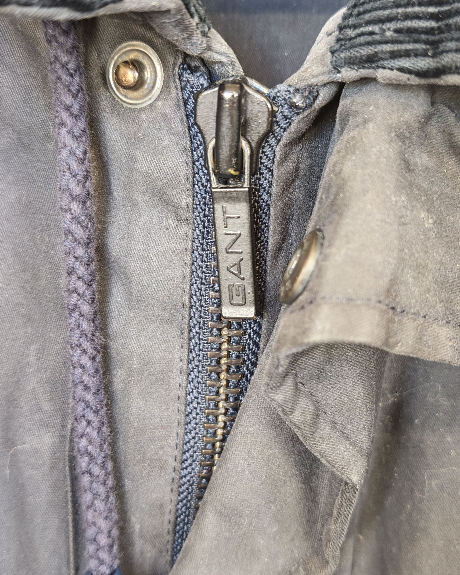GANT Black Waxed Cotton Parka Medium Hooded Waterproof Jacket image 8