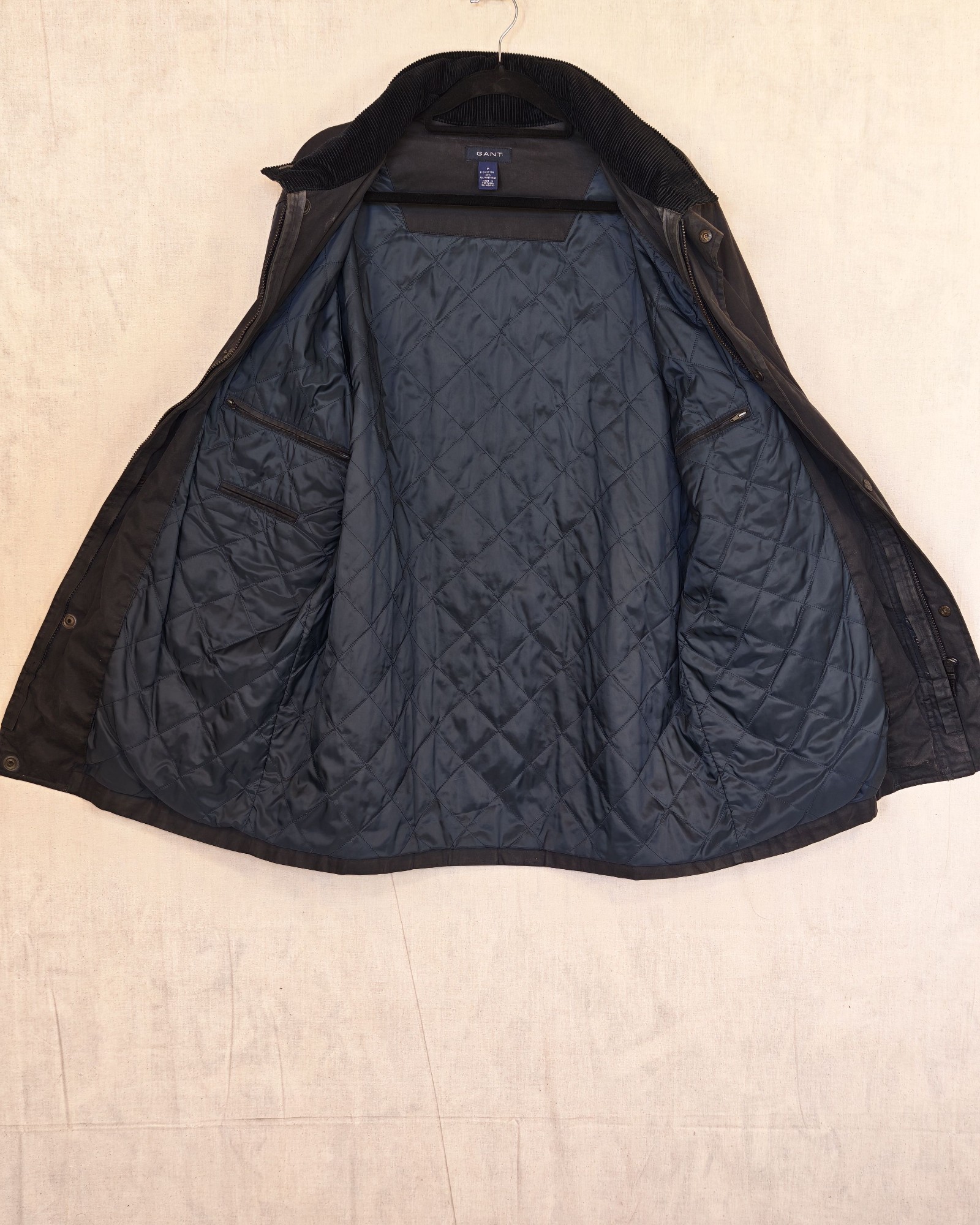 GANT Black Waxed Cotton Parka Medium Hooded Waterproof Jacket image 7