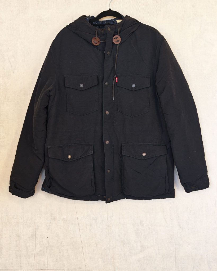 Levi's Black Hooded Winter Jacket Large