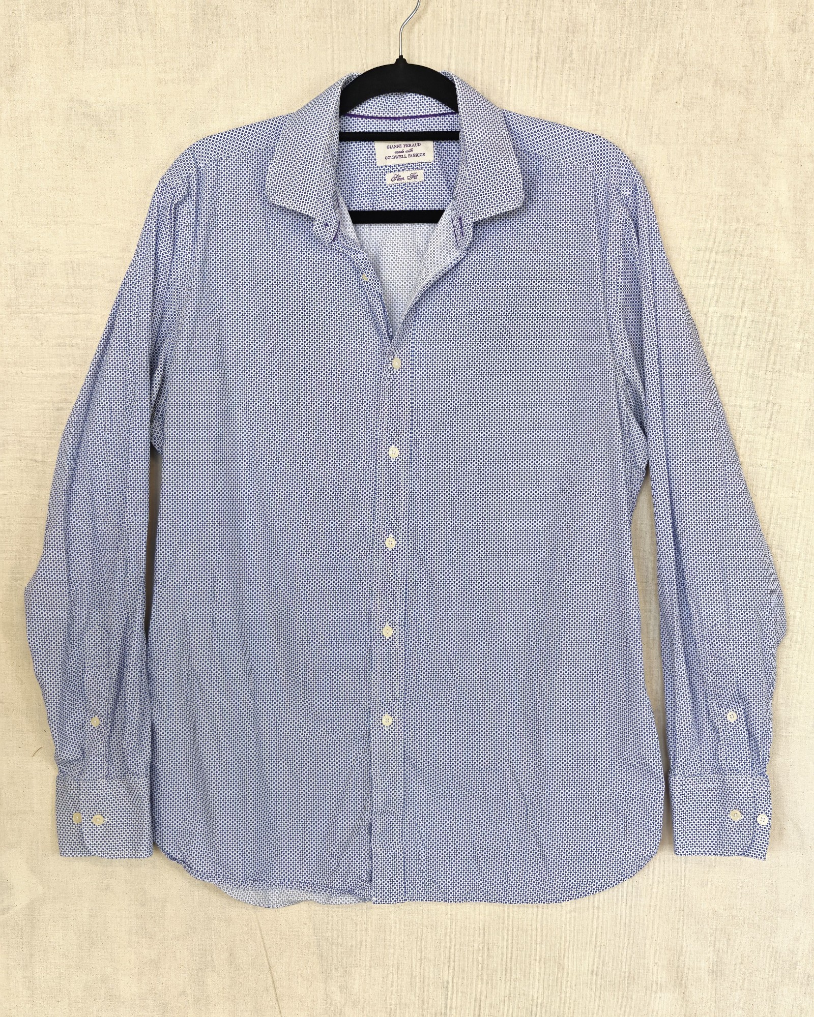 Gianni Feraud Blue Slim Fit Shirt M Slim Fit