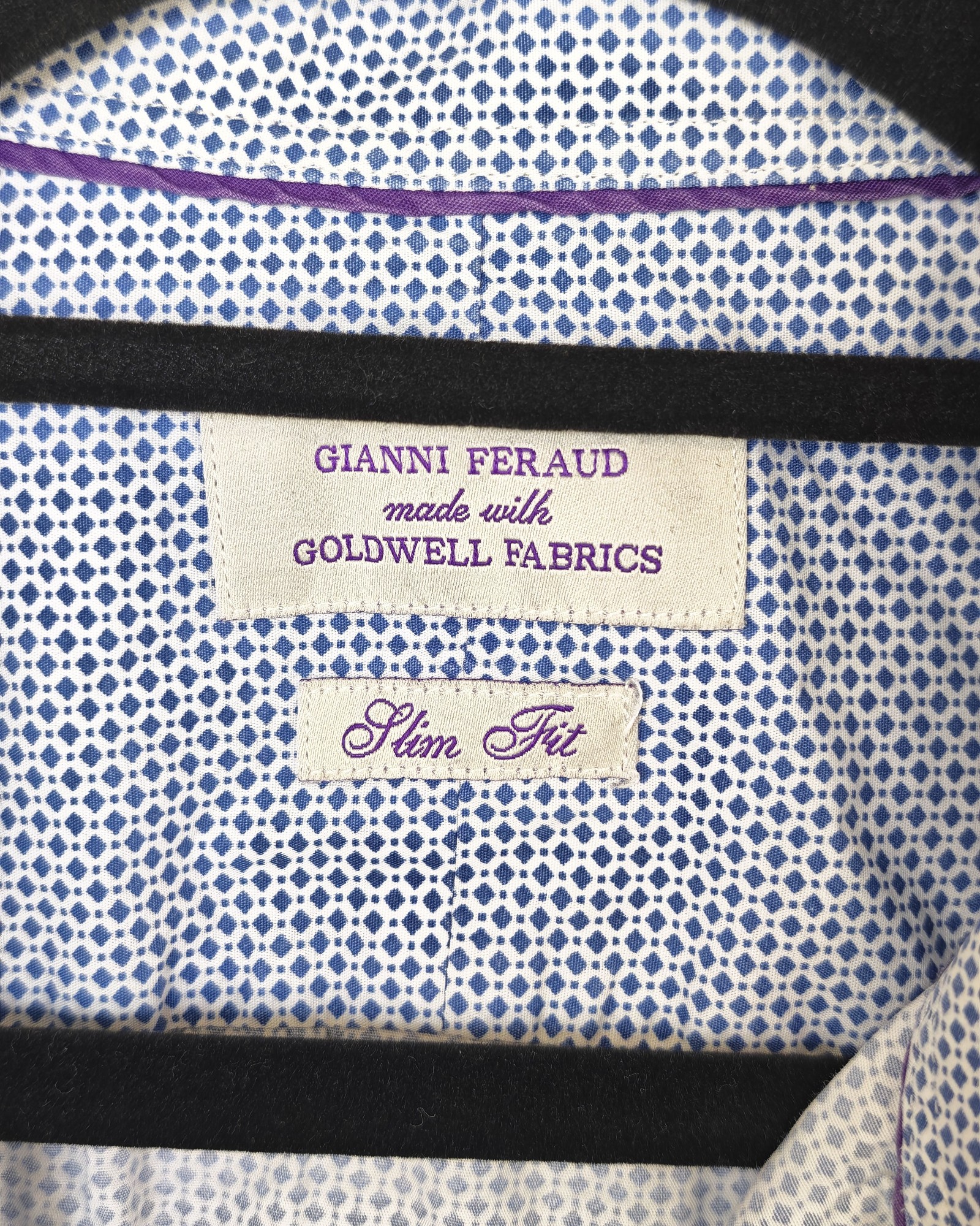 Gianni Feraud Blue Slim Fit Shirt M Slim Fit image 3