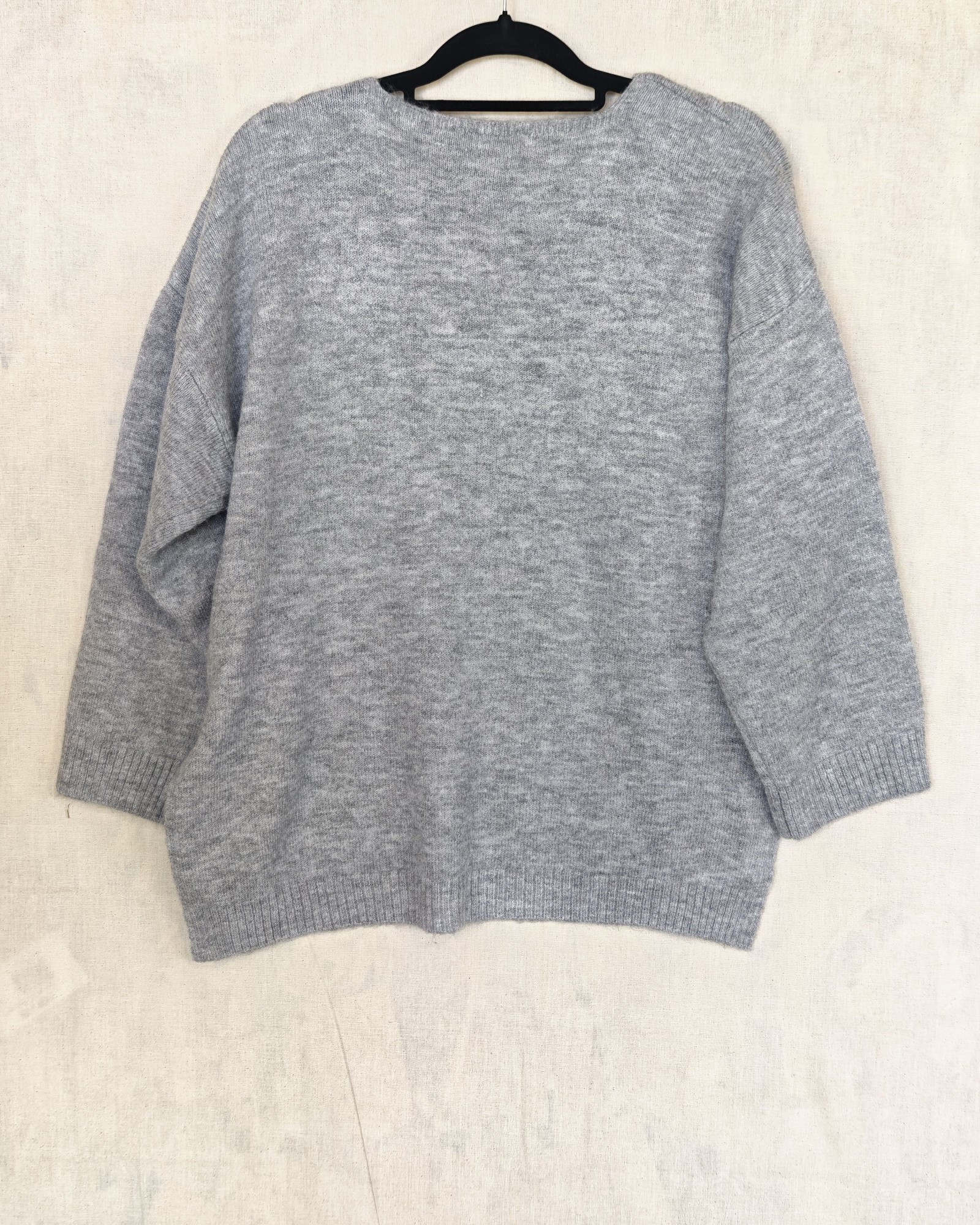 Mudo Collection Grey V-Neck Knit Jumper Large Soft Acrylic Blend image 3