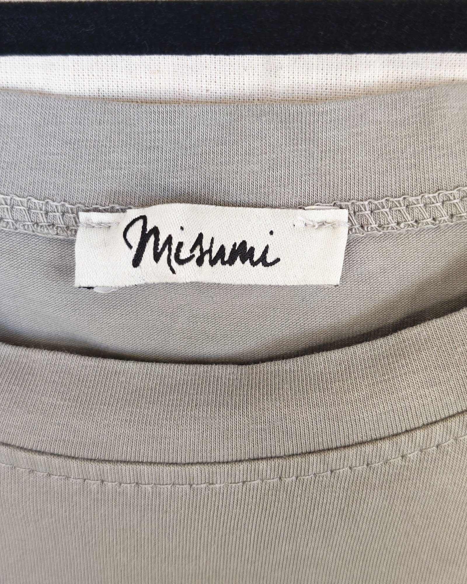 Misumi Grey Cotton & Elastane Top with Eyelet Puff Sleeves Medium image 2