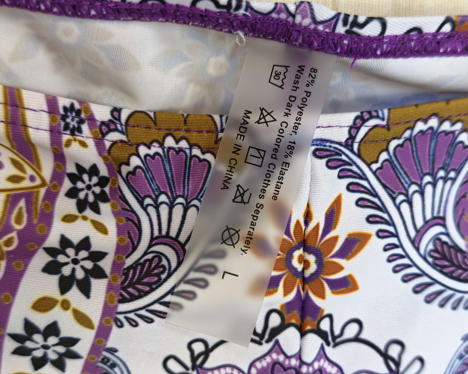 Purple & White Patterned Shorts Large image 3