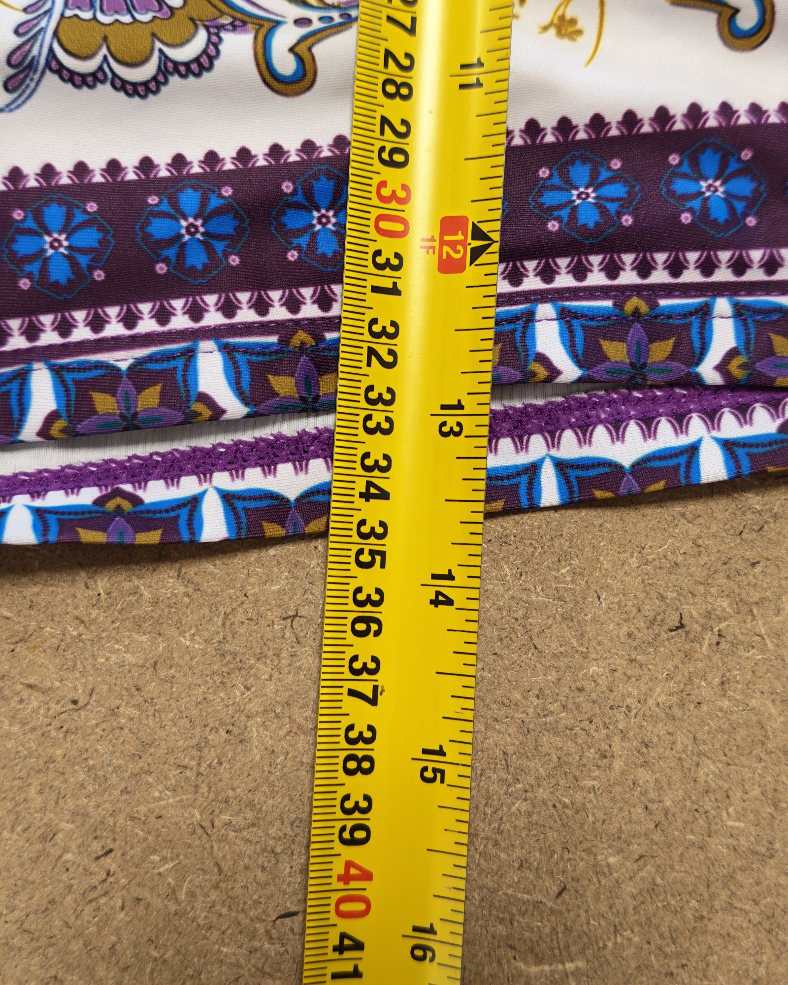 Purple & White Patterned Shorts Large image 5