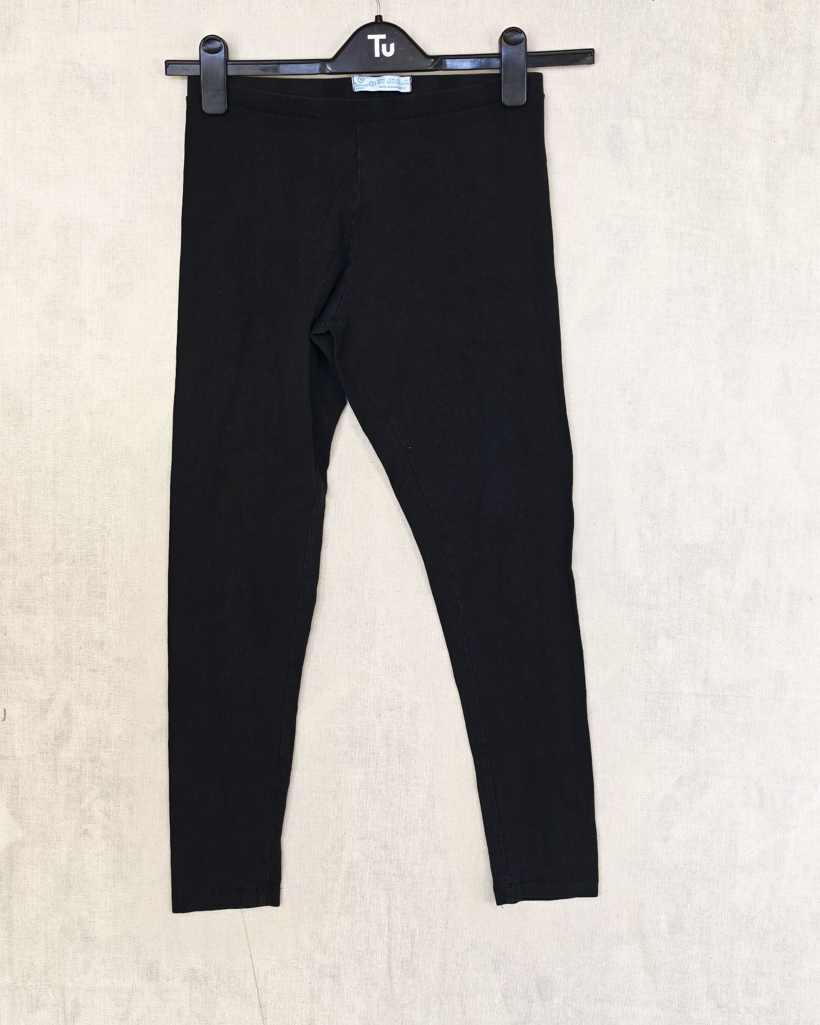 Primark Black Cotton Leggings UK 14