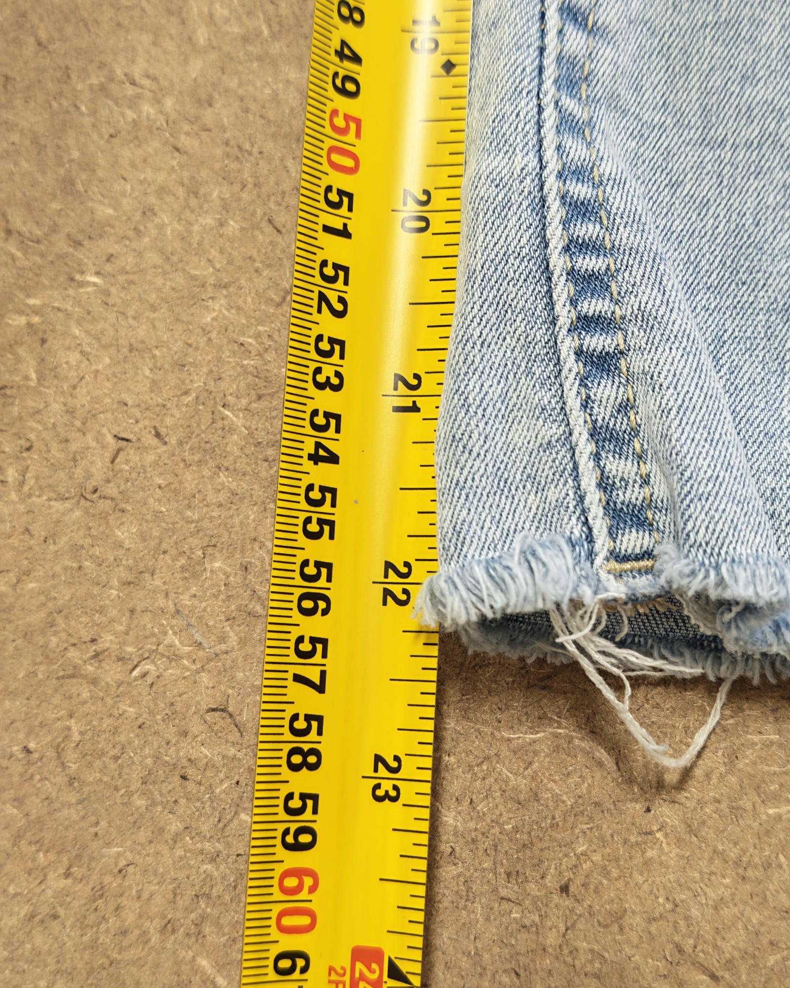 Stradivarius Light Blue Denim Jeans Size 38 Distressed Hem image 10
