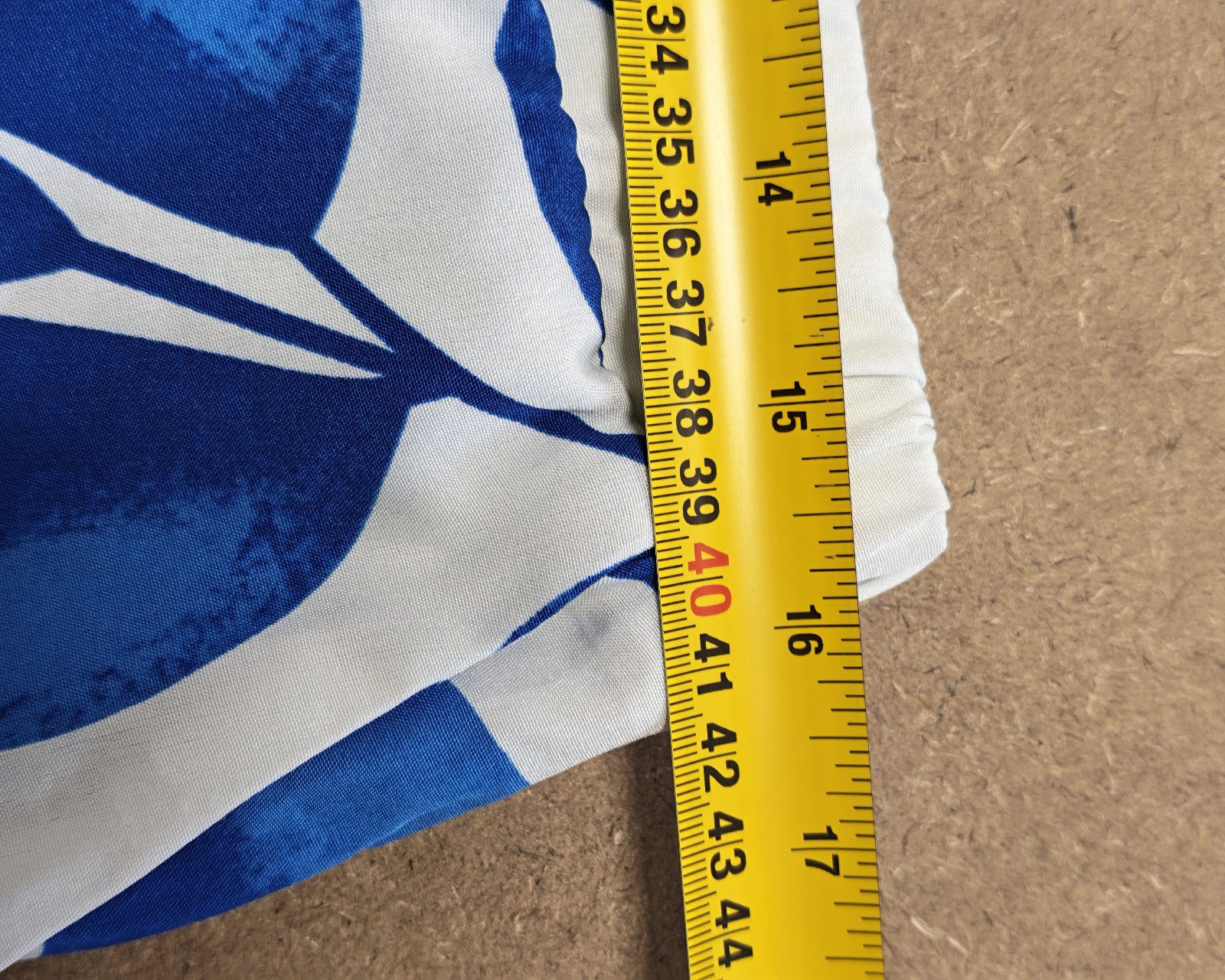 Shein Blue & White Leaf Print Wide Leg Trousers XL 44 US 12 image 4