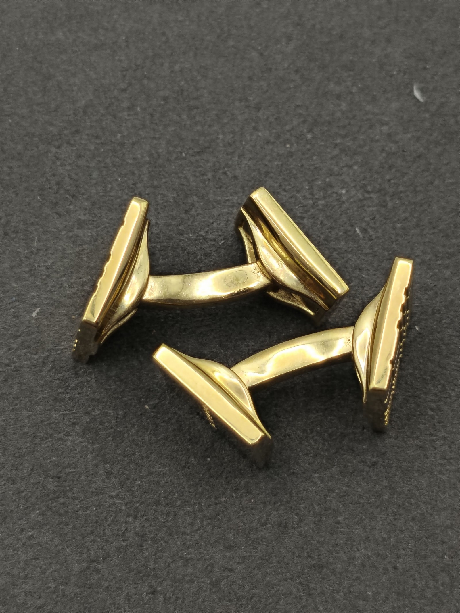 Burberry Gold Tone Plaid Cufflinks Men Classic Design image 6