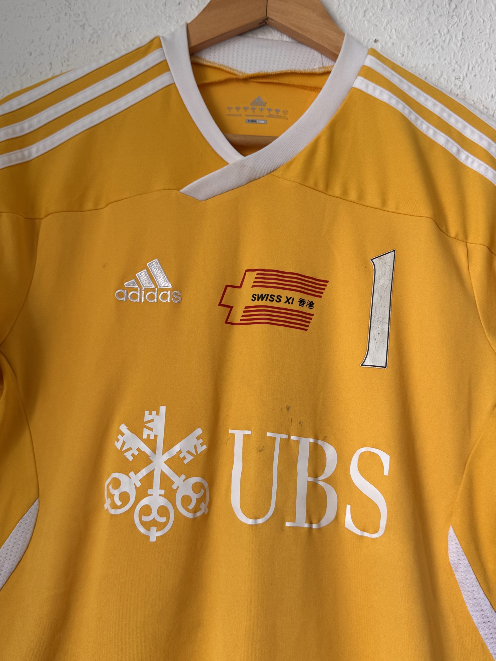 Adidas Yellow Swiss UBS Football Jersey M 3016 image 4