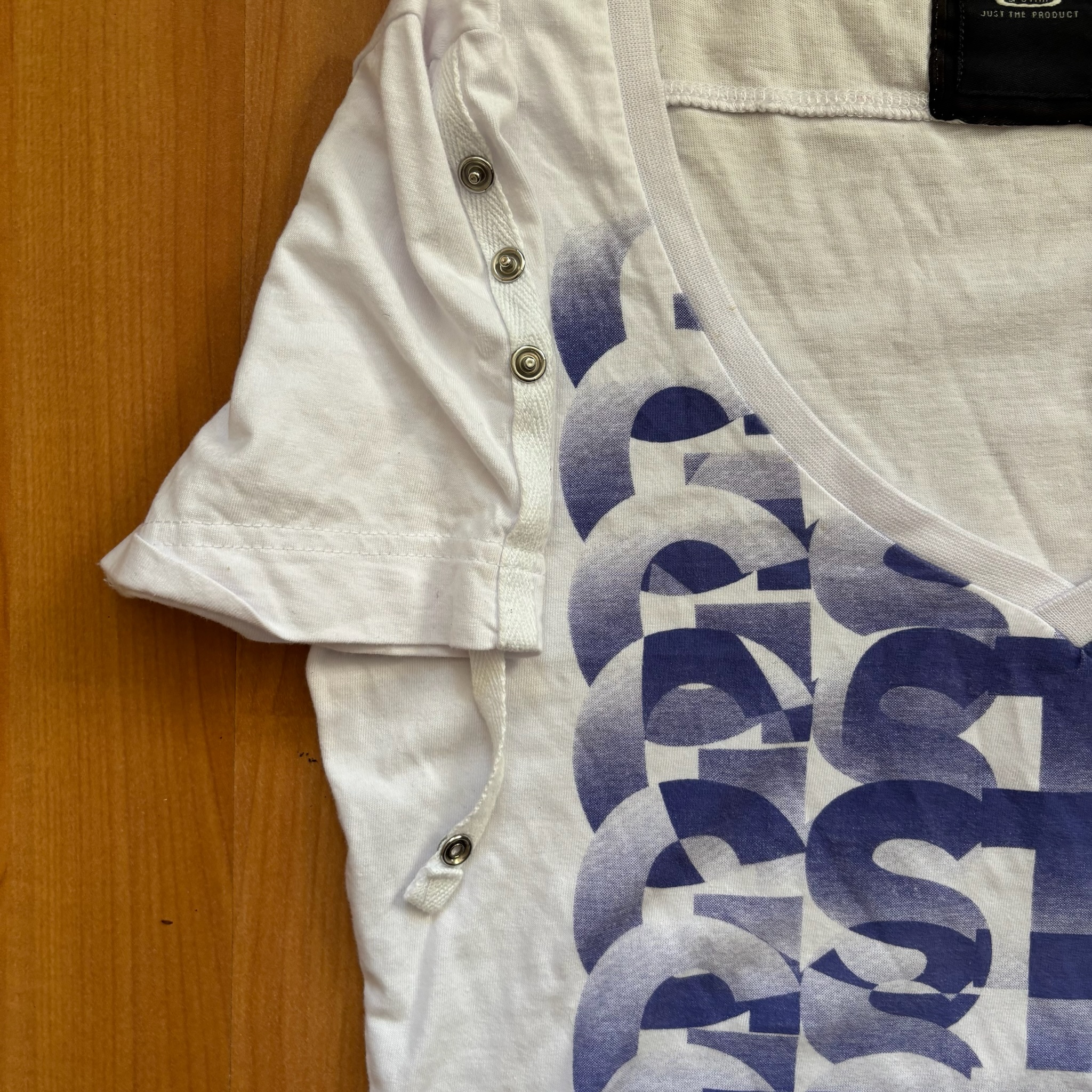 G-Star White & Blue V-Neck T-Shirt Large Cotton image 3