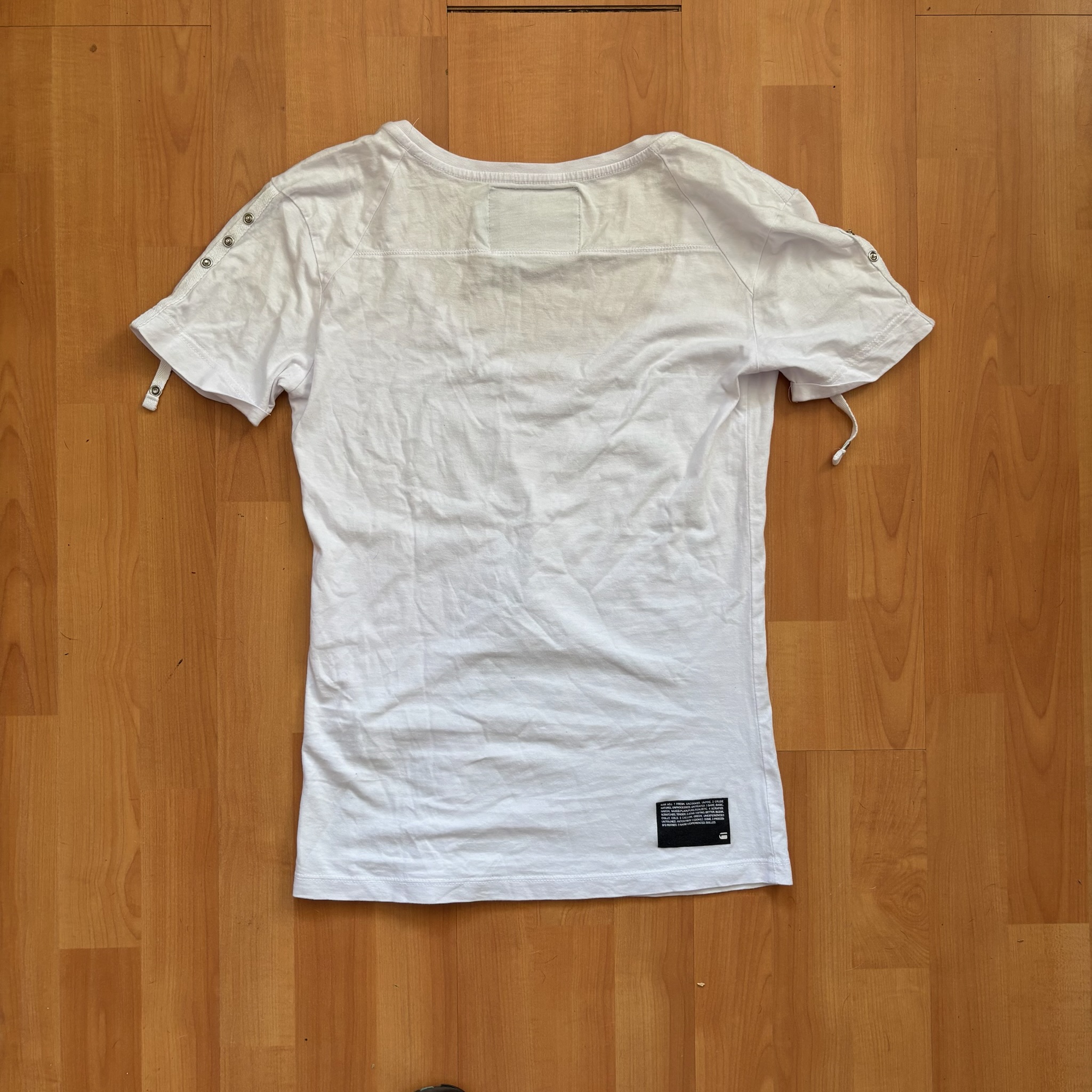 G-Star White & Blue V-Neck T-Shirt Large Cotton image 5
