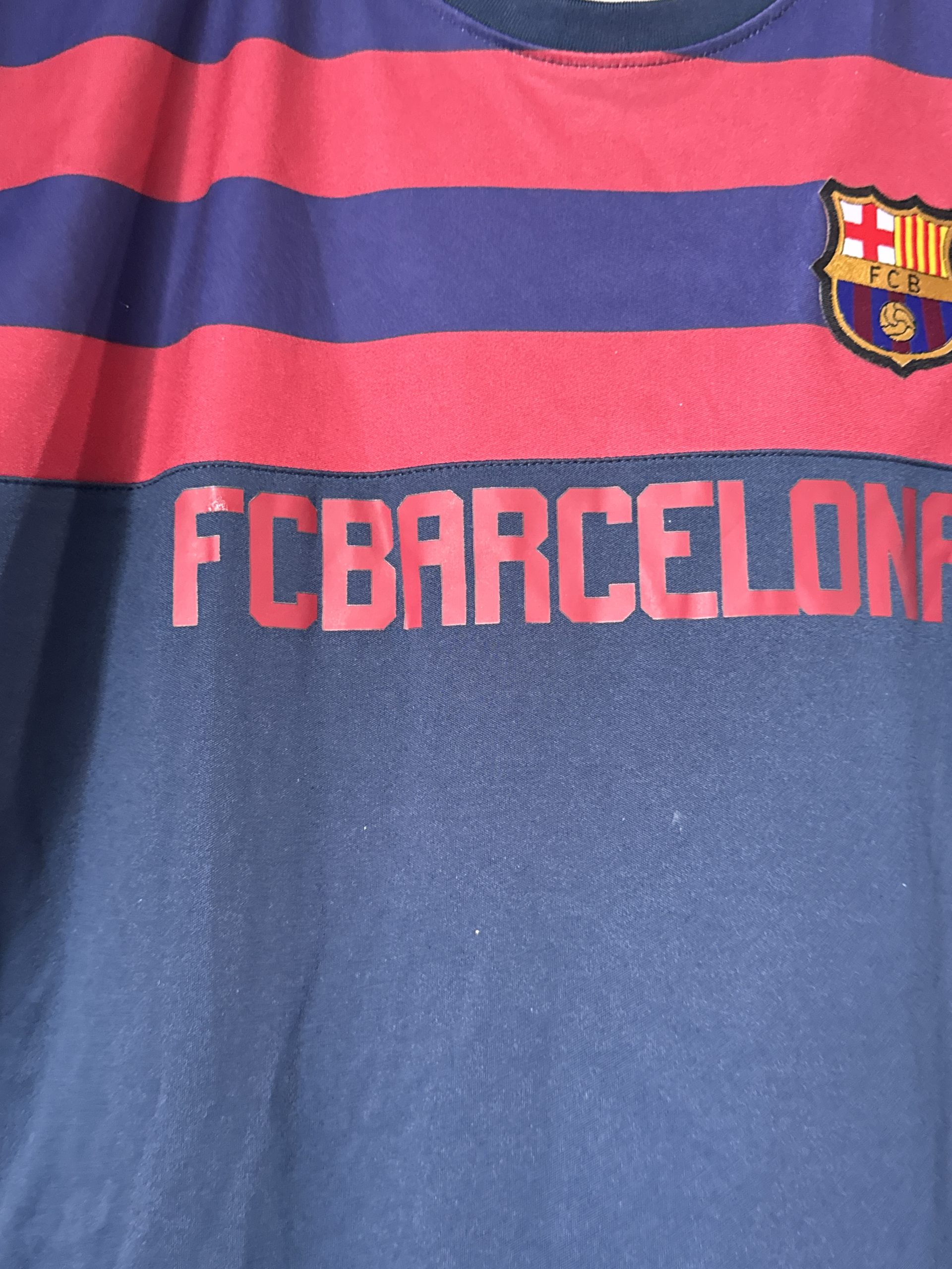 FC Barcelona Navy & Red Football T-Shirt XL 1383 image 4