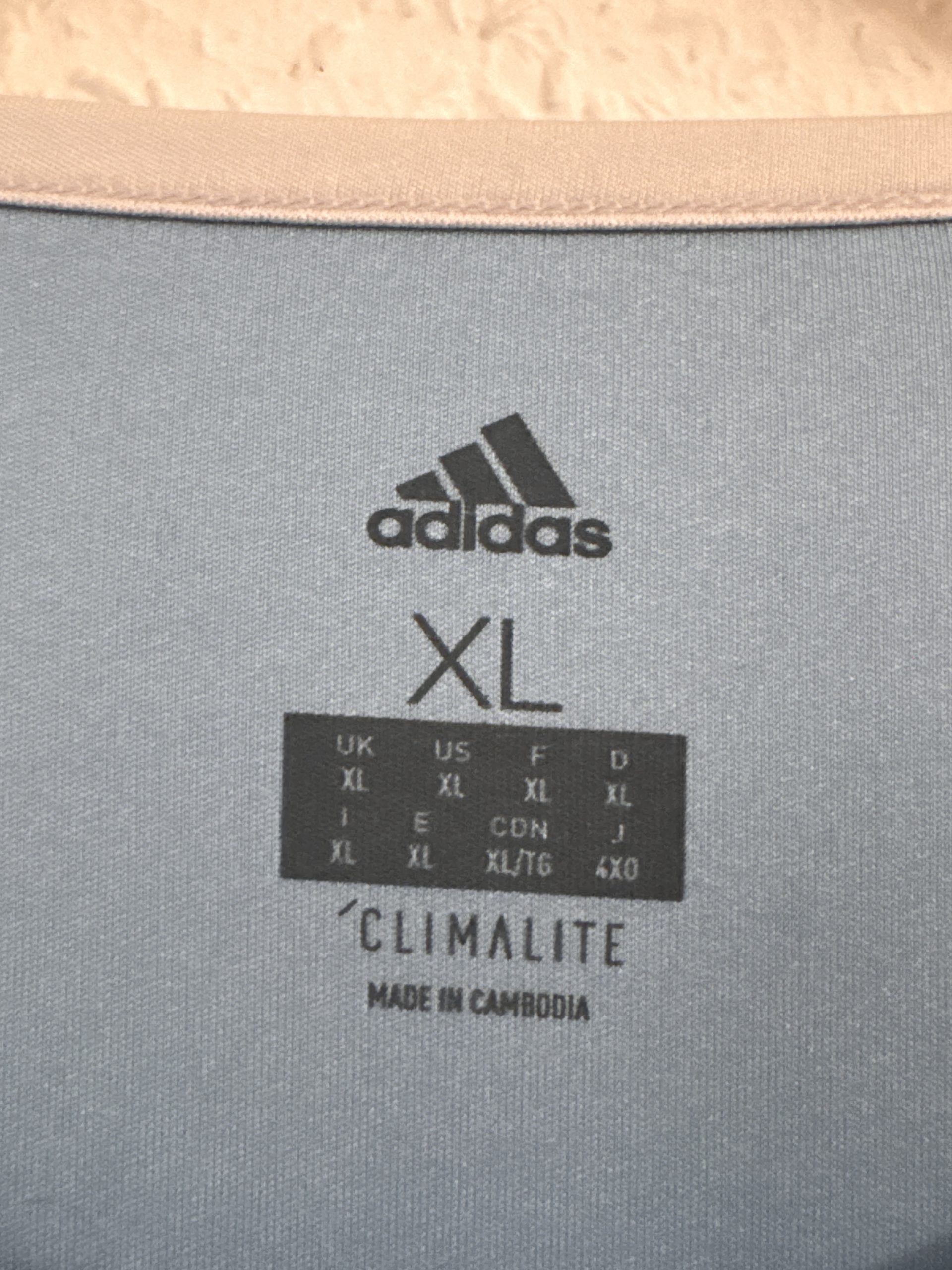 Adidas Light Blue & Beige Sports T-Shirt XL 2830 image 6