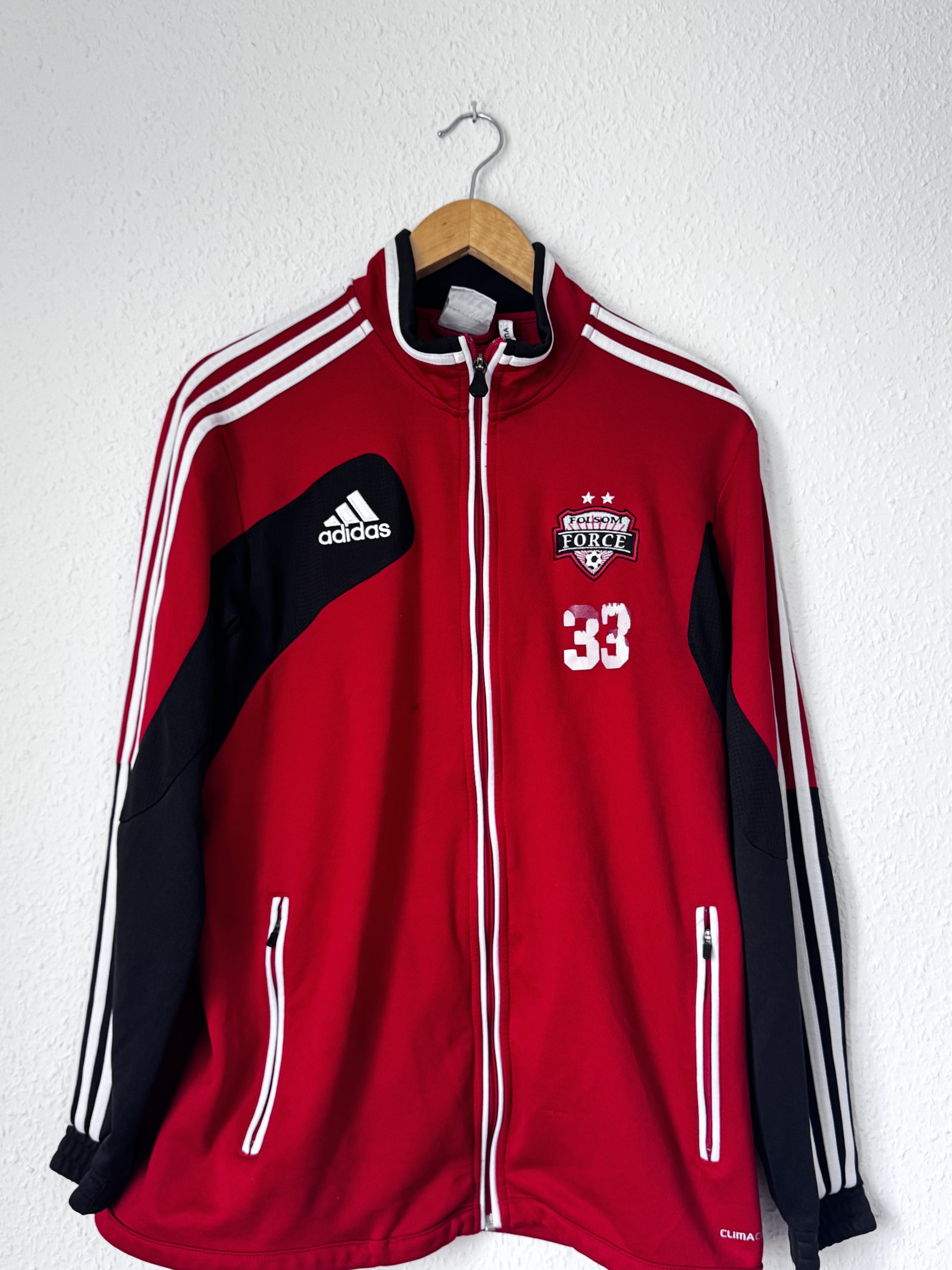 Adidas Red & Black Track Jacket UK L 33 Logo 745