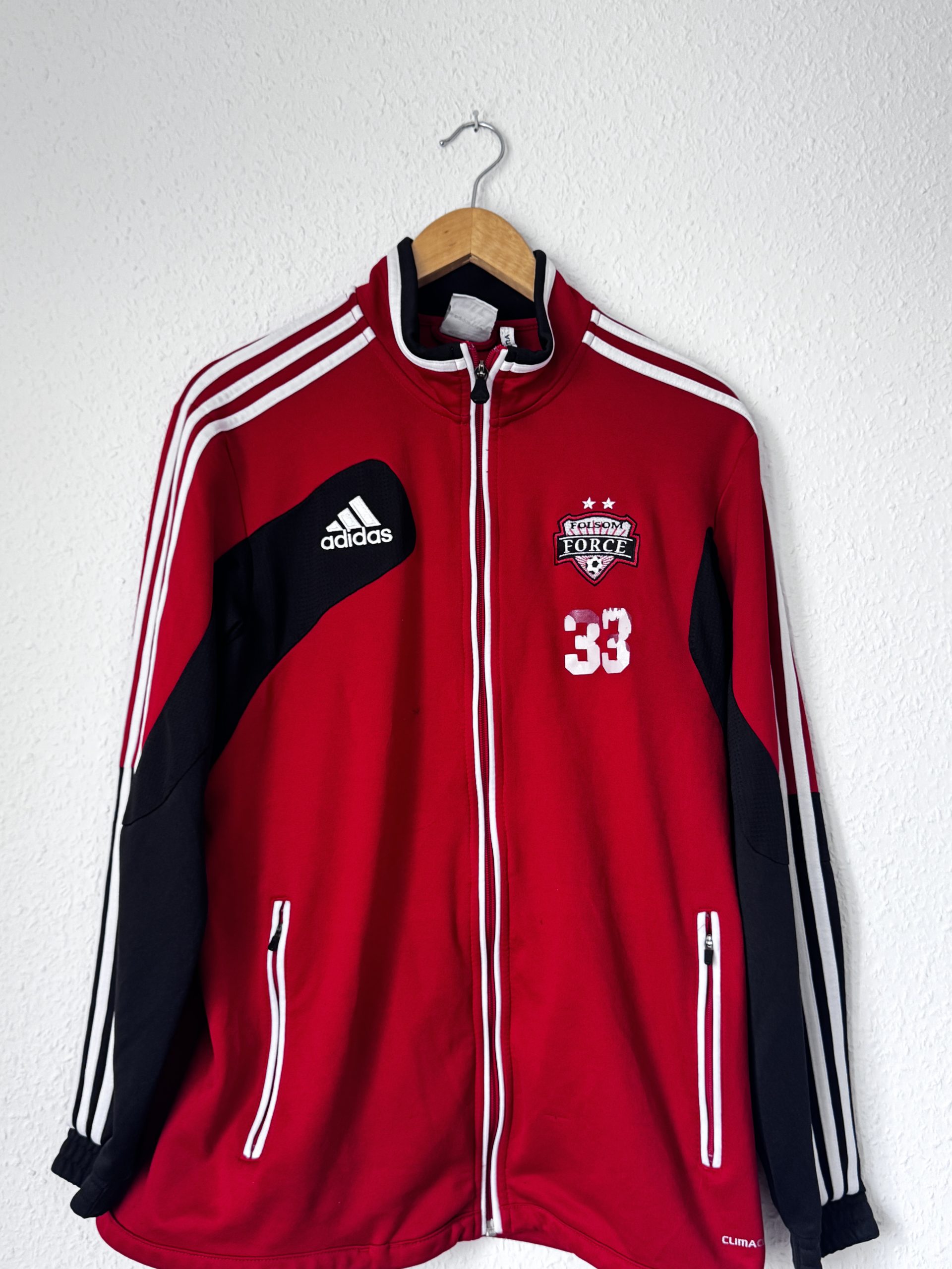 Adidas Red & Black Track Jacket UK L 33 Logo 745 image 2