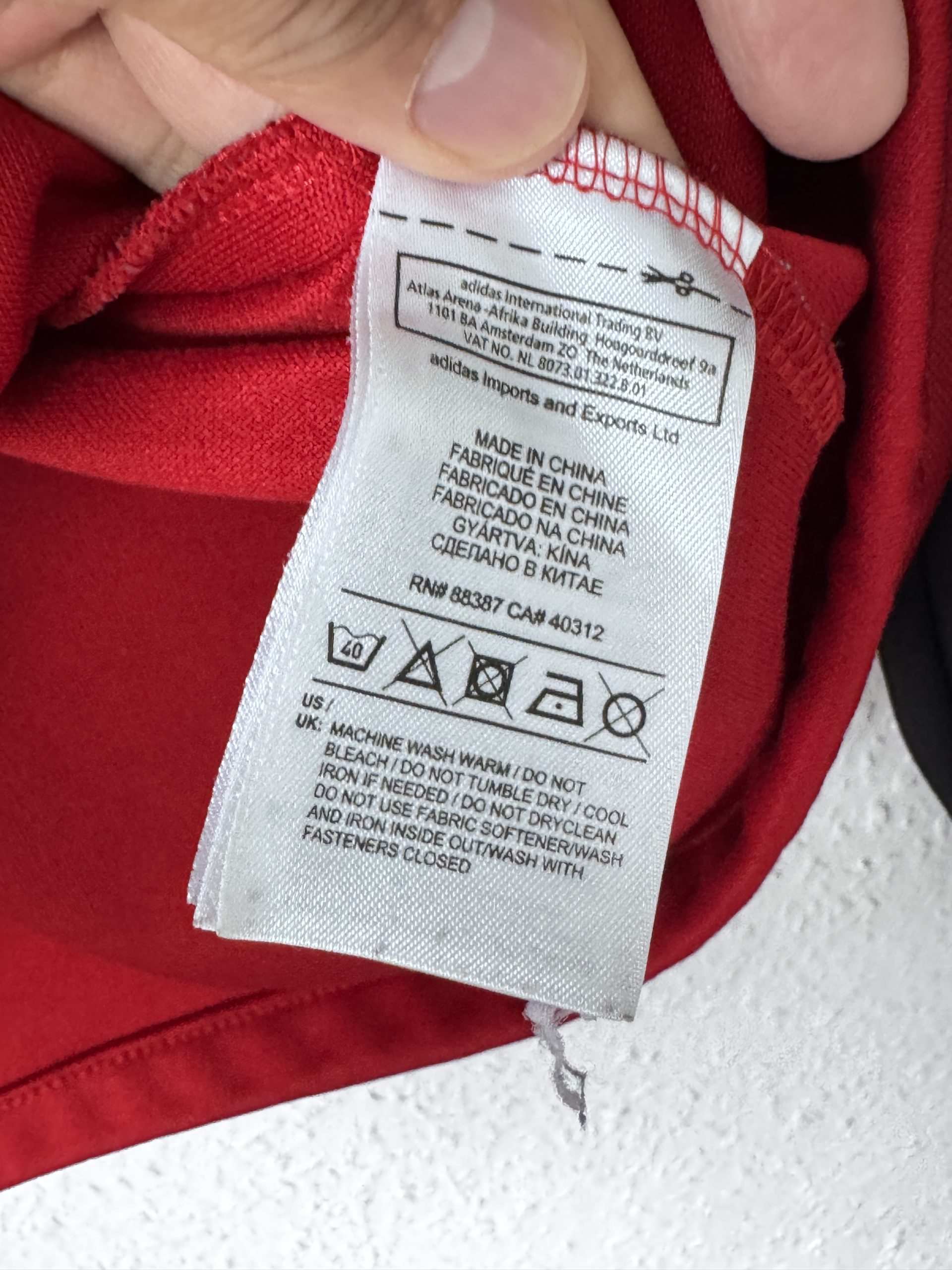 Adidas Red & Black Track Jacket UK L 33 Logo 745 image 8