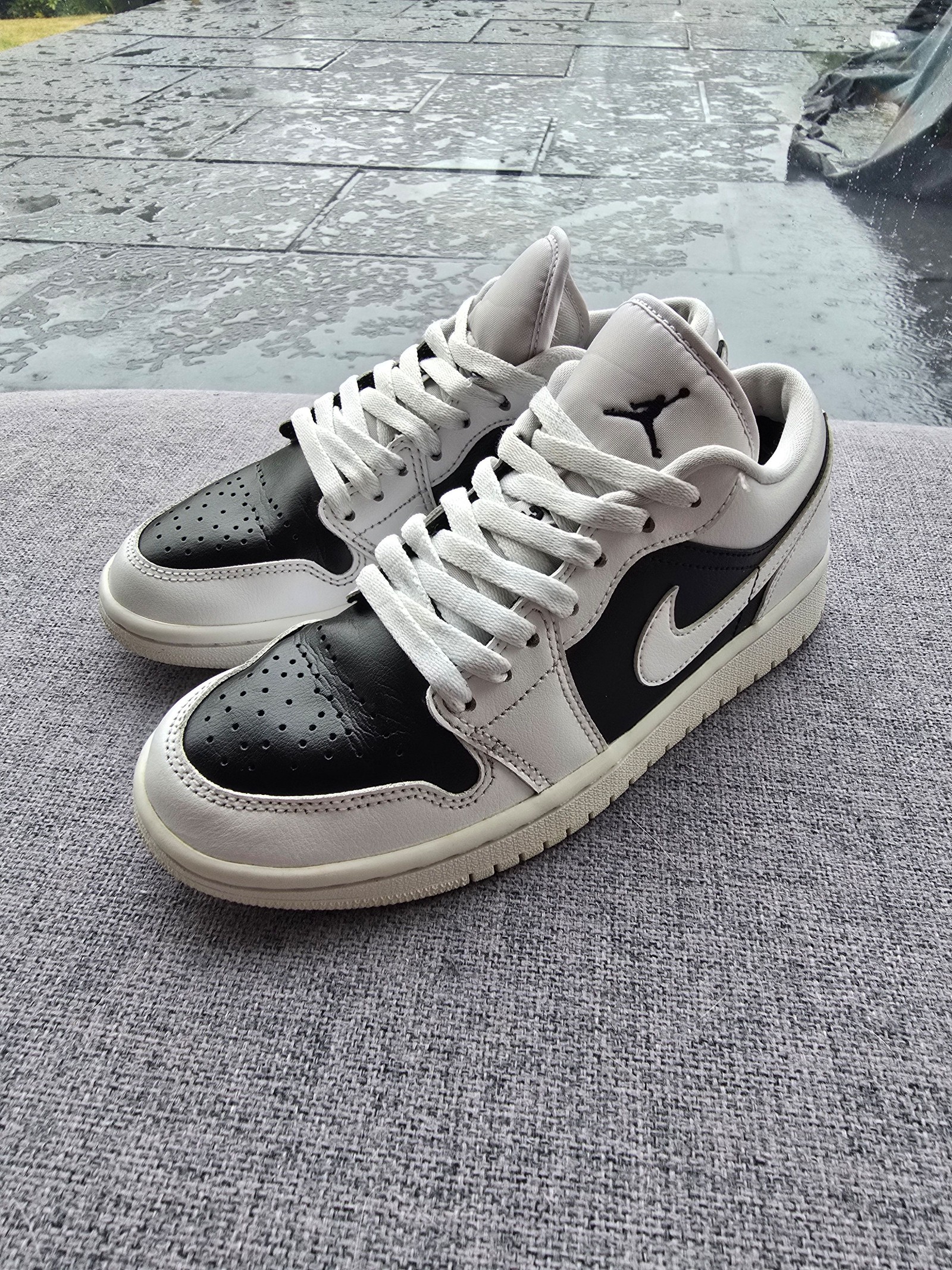 Nike Black & White Air Jordan 1 Low UK4 Sneakers