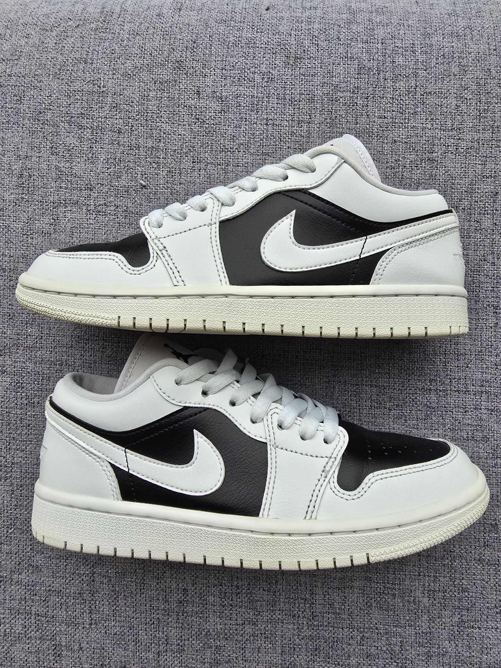 Nike Black & White Air Jordan 1 Low UK4 Sneakers image 3