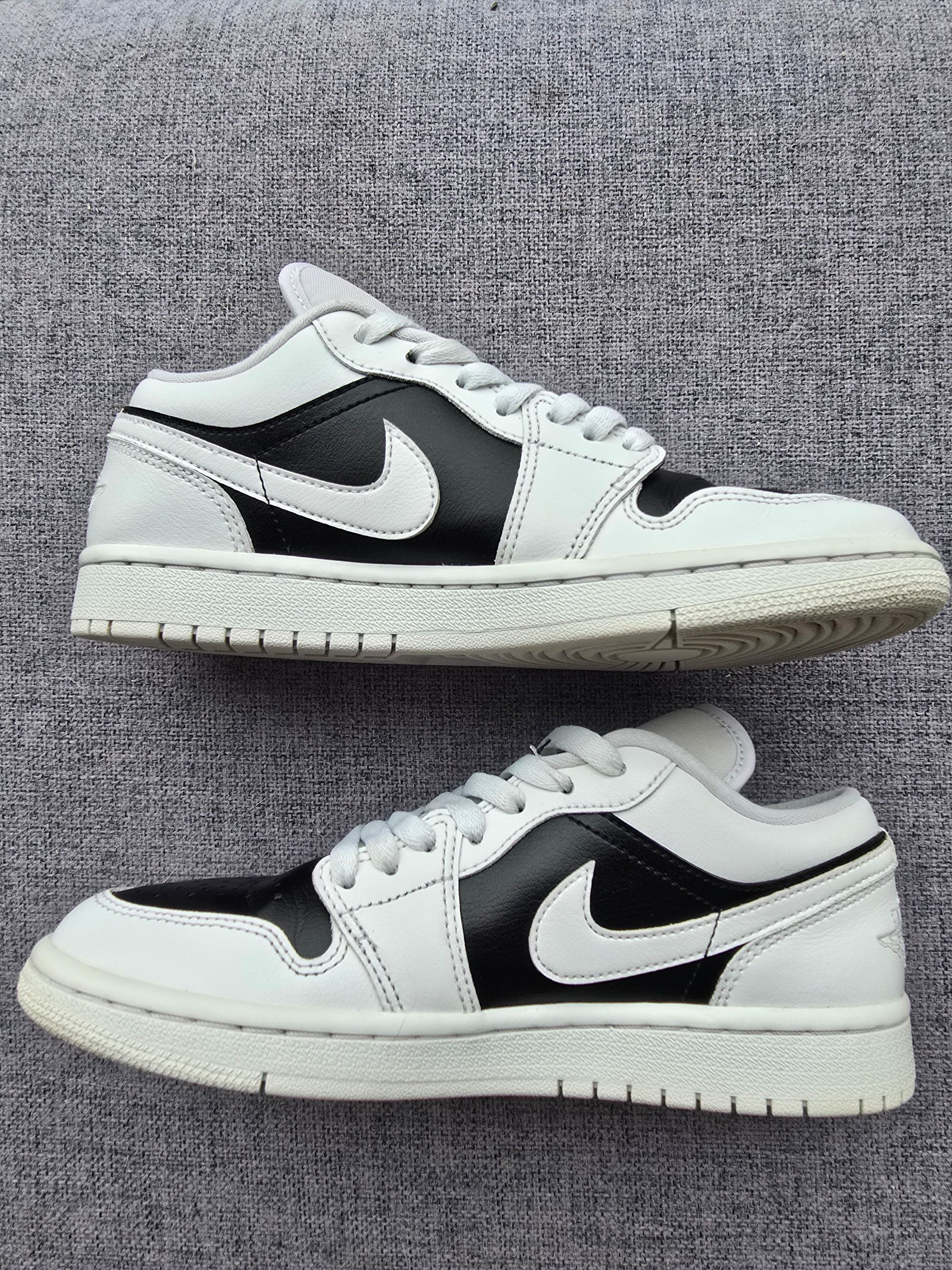 Nike Black & White Air Jordan 1 Low UK4 Sneakers image 4
